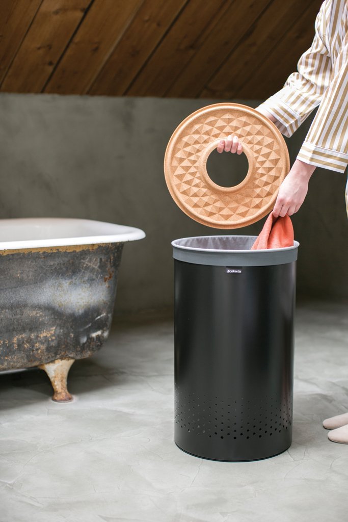 35L Laundry Hamper with Cork Lid - Stylish & Eco-Friendly Clothes Storage for Bedroom, Bathroom, or Dorm Room