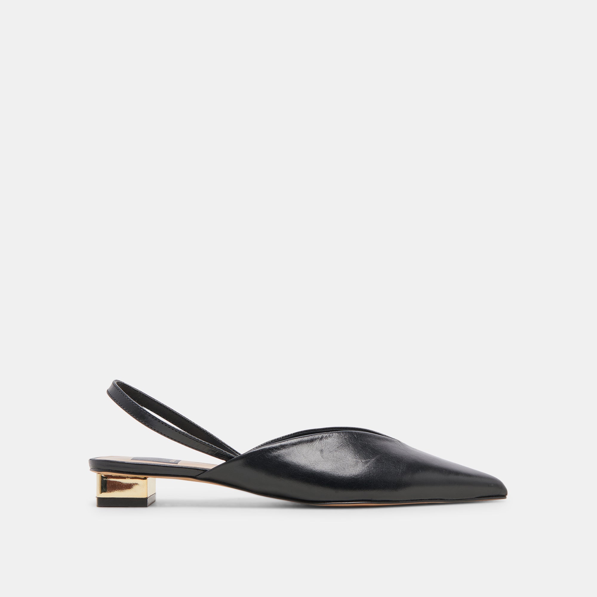 BYANCA Women's Black Leather Flats - Comfortable Slip-On Shoes for Work, Office & Casual Wear