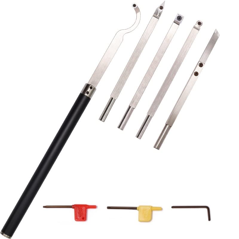 6-Piece DSAINT Woodturning Tool Set with Carbide Tips - Roughing, Detailing, Hollowing, and Swan Neck Tools with Aluminum Alloy Handles - Perfect for Wood Lathe Turning, DIY Woodworking, and Professional Woodcraft Projects