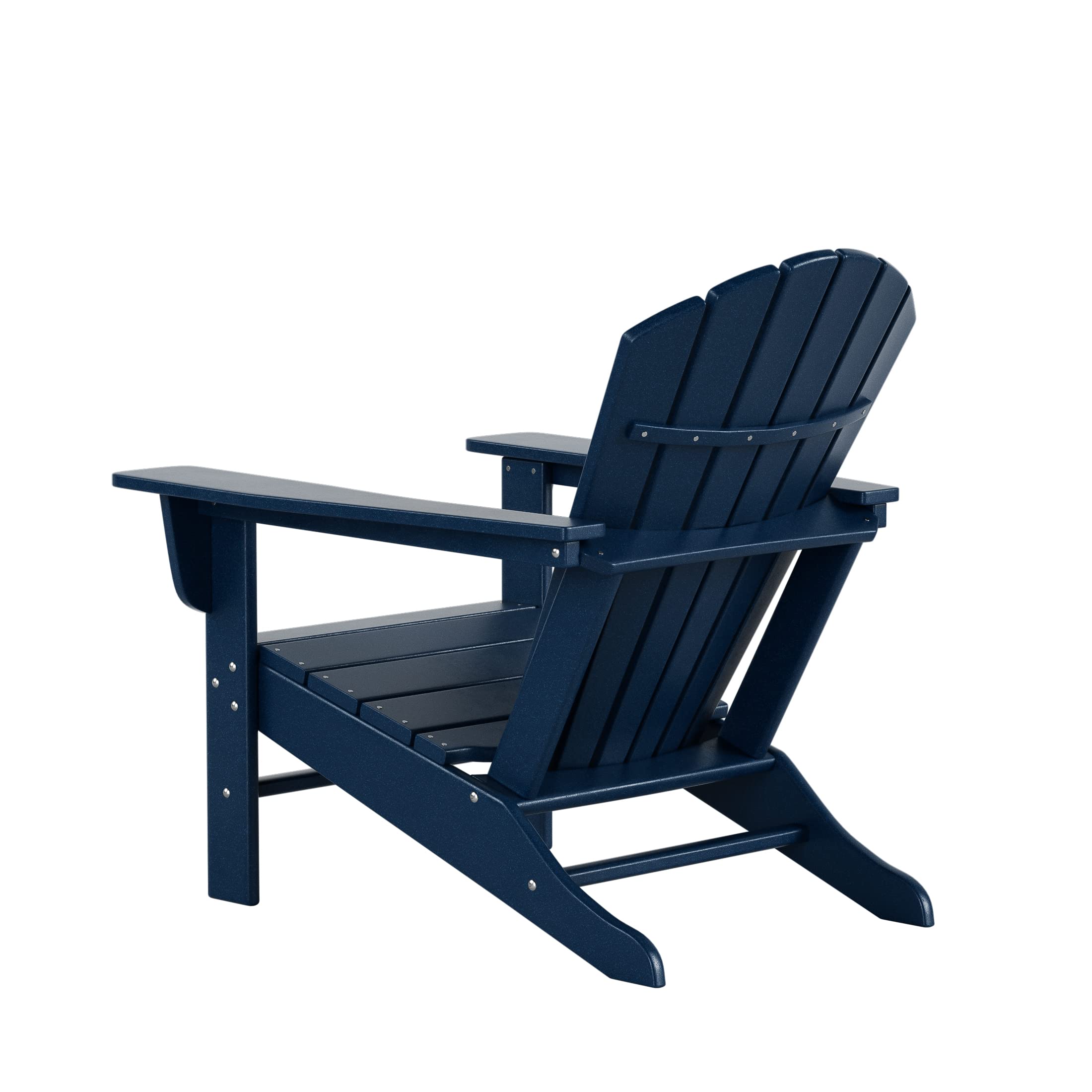 Premium HDPE Outdoor Adirondack Chair with Round Side Table - All-Weather UV Resistant Patio Furniture Set for Backyard, Garden, Balcony & Porch - Navy Blue - Perfect for Relaxing, Sunbathing & Outdoor Entertaining