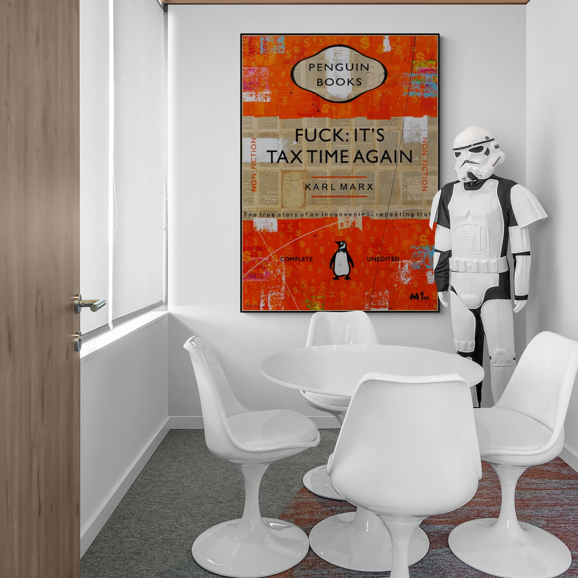Neverending Story 140cm x 100cm Urban Pop Art Painting - Perfect for Book Club Decor, Tax Office Wall Art & Modern Home Decor