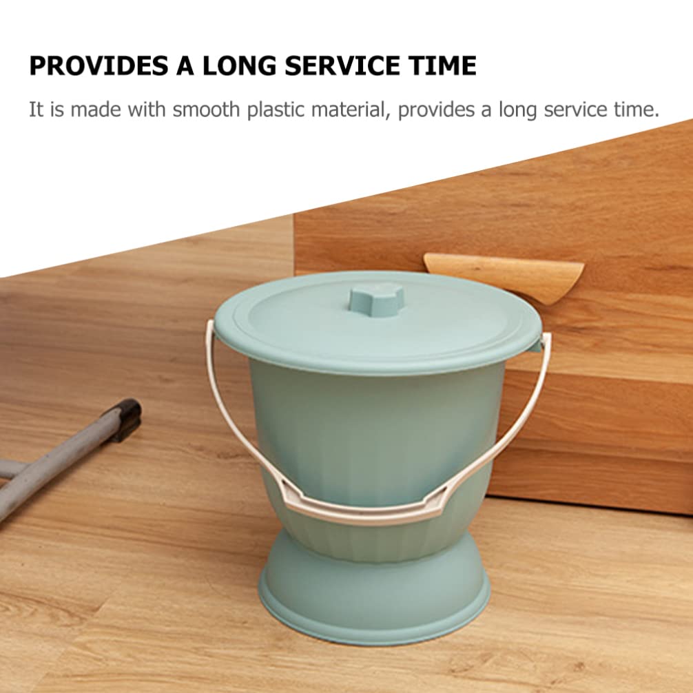 Operitacx Portable Bedside Urinal - Plastic Spittoon & Night Chamber Pot for Men, Women & Kids - Travel, Camping & Home Use - Adult & Baby Potty Toilet Stool with Cushion Seat