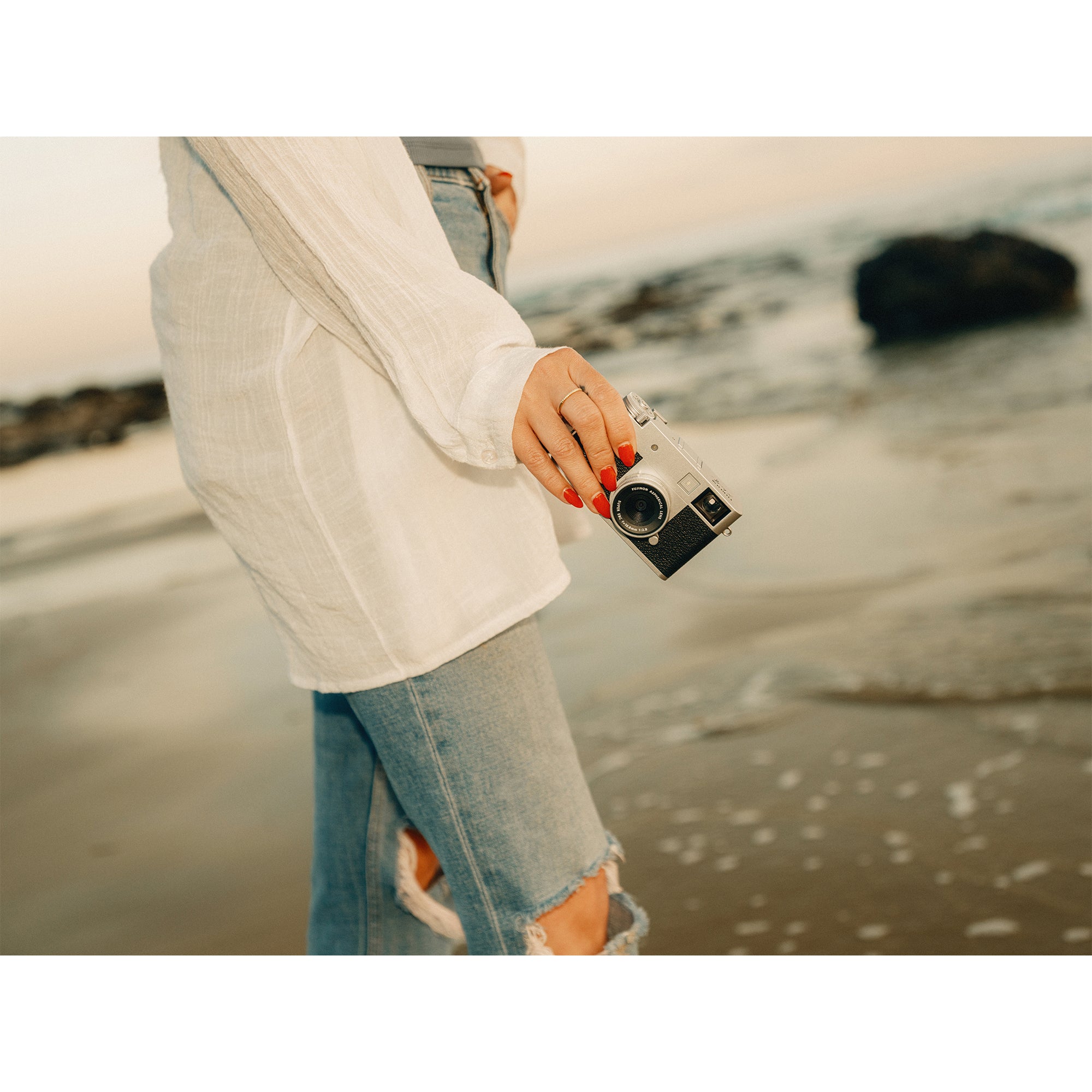 Fujifilm X Premium Compact Digital Camera - Silver | High-Quality Travel & Street Photography Camera for Vlogging & Everyday Use