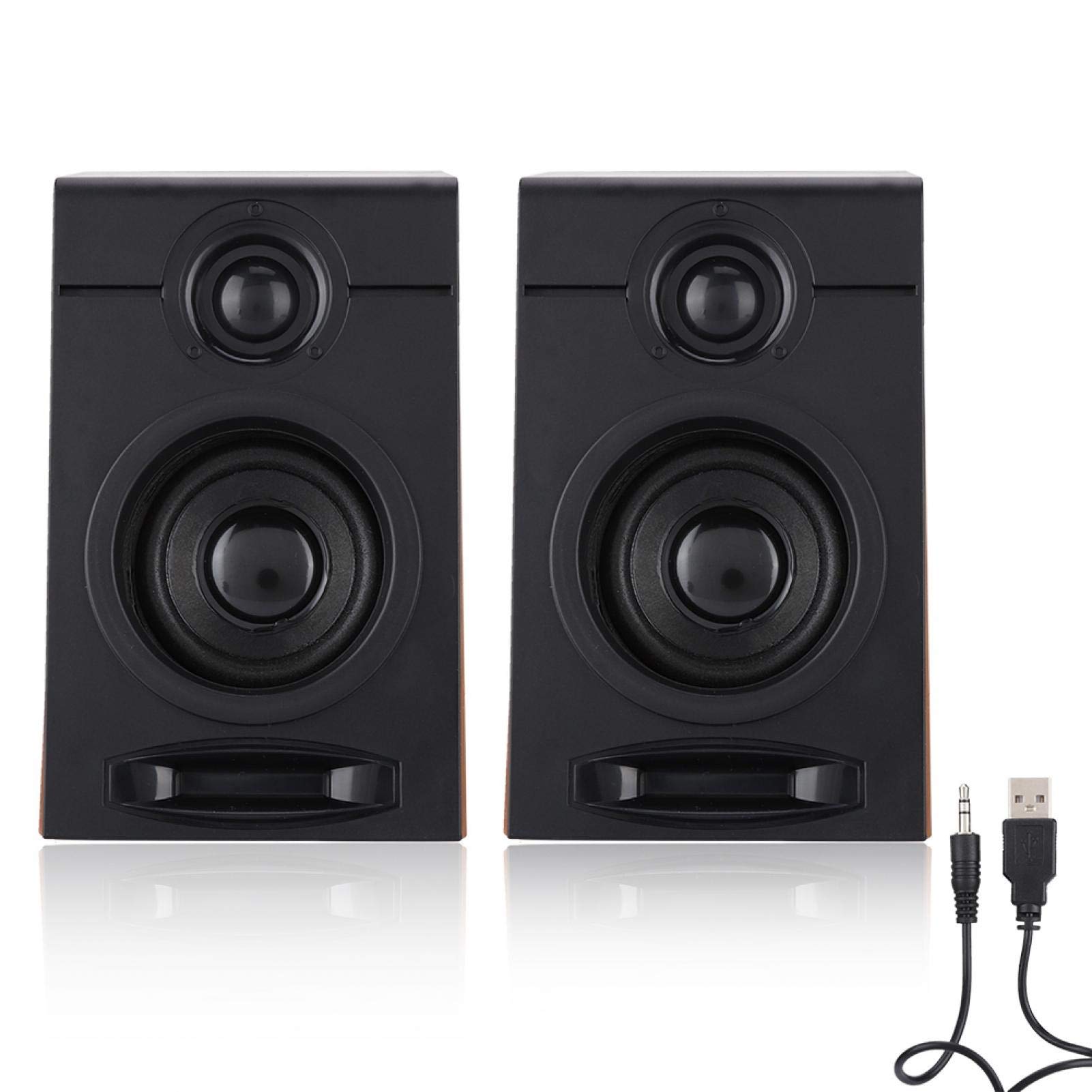 High-Fidelity Computer Speakers with Heavy Bass, USB-Powered Desktop Subwoofer, Portable Wired PC Speakers for Enhanced Audio Experience, Ideal for TV, Computer, Tablet, Home, and Phone Use