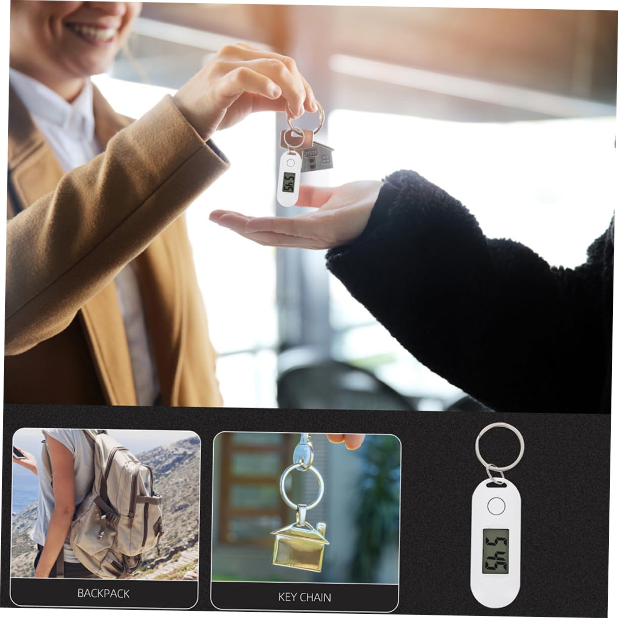BIUDECO Digital Pocket Watch for Boys and Girls - Stylish Electronic Keychain Watch with Alarm & LED Display - Perfect for Students, School, Gifts and Everyday Use