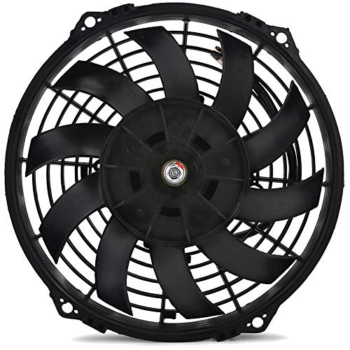 Heavy Duty 11-Inch Transmission Oil Cooler with 9-Inch Electric Fan, 6AN In-Line Hose & Thermostat Switch Wiring Kit (180°F On/165°F Off) - Perfect for High-Performance Vehicles, Towing & Off-Road Use