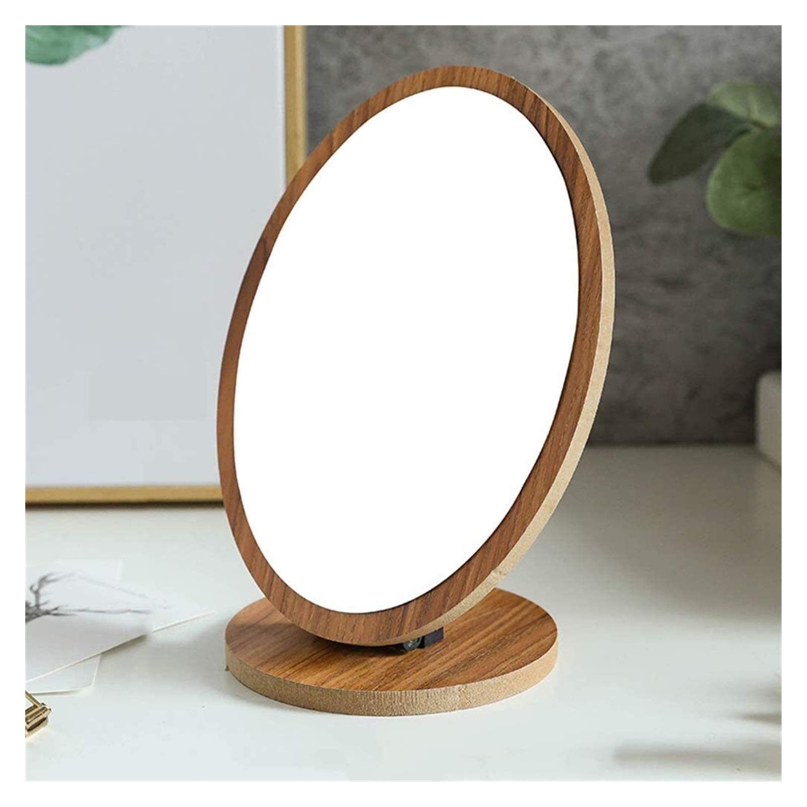 Vanity Mirror with Lights, HD Wooden Desktop Makeup Mirror for Women, Folding Dressing Mirror for Beauty & Student Dorm Room - Perfect for Makeup, Skincare & Hairstyling (Color: B)