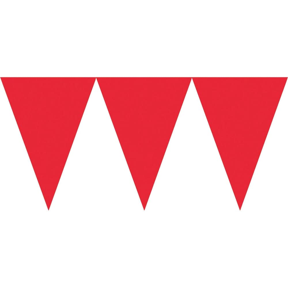 Apple Red Paper Pennant Banner - Festive Party Decorations for Birthday, Wedding & Holiday Celebrations | DIY Decorative Garland for Wall, Table & Outdoor Events
