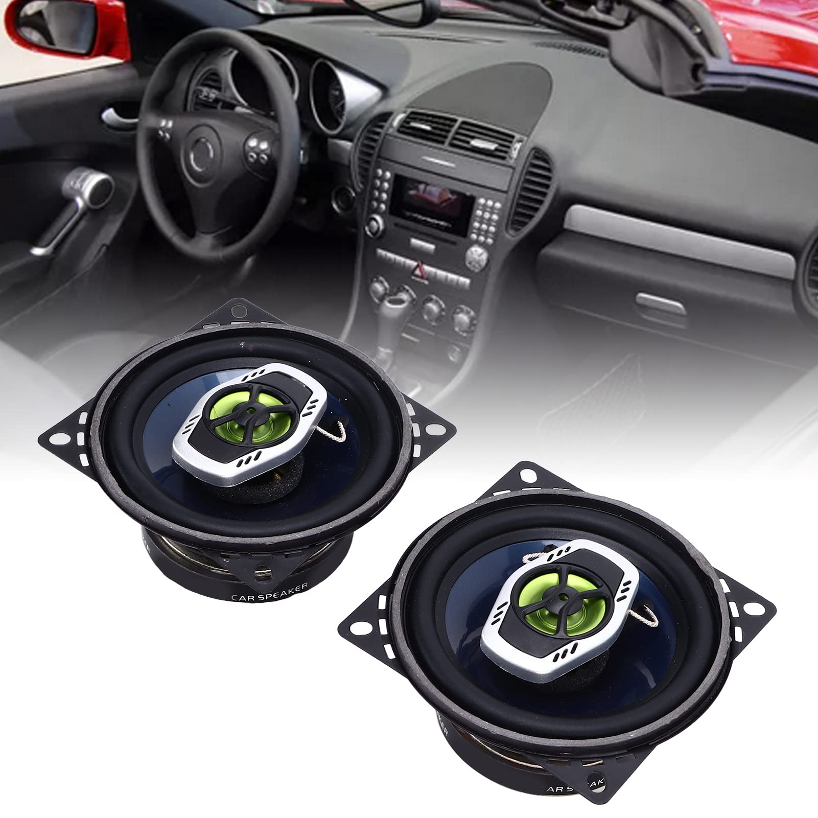 5.3 Inch Coaxial Car Audio Speakers (2-Pack) - 400W 4 Ohm 87dB High Sensitivity Universal Loudspeaker System for Clear Sound | Perfect for Car Stereo Upgrades & Replacement Speakers