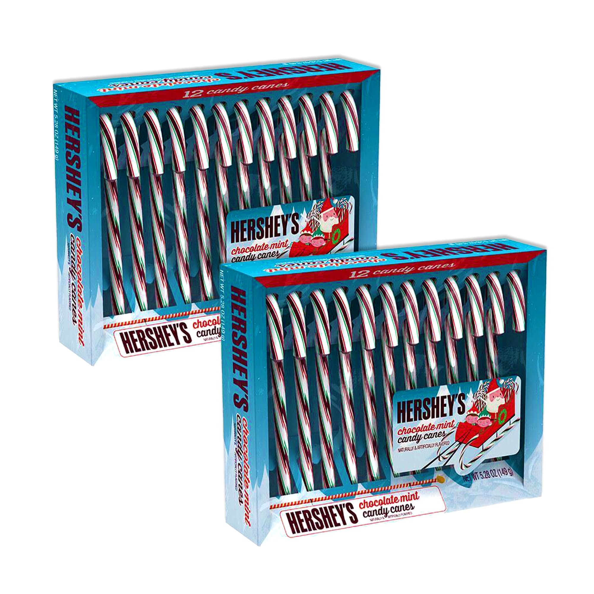 Mint Chocolate Candy Canes 24 Pack - Christmas Stocking Stuffer for Holiday Gifts