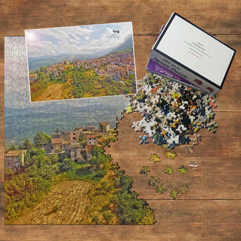 1000-Piece Italy Jigsaw Puzzle - Scenic Abruzzo Landscape Artwork, Wooden Travel Souvenir for Adults & Families | Perfect for Home Decor, Relaxation & Educational Fun