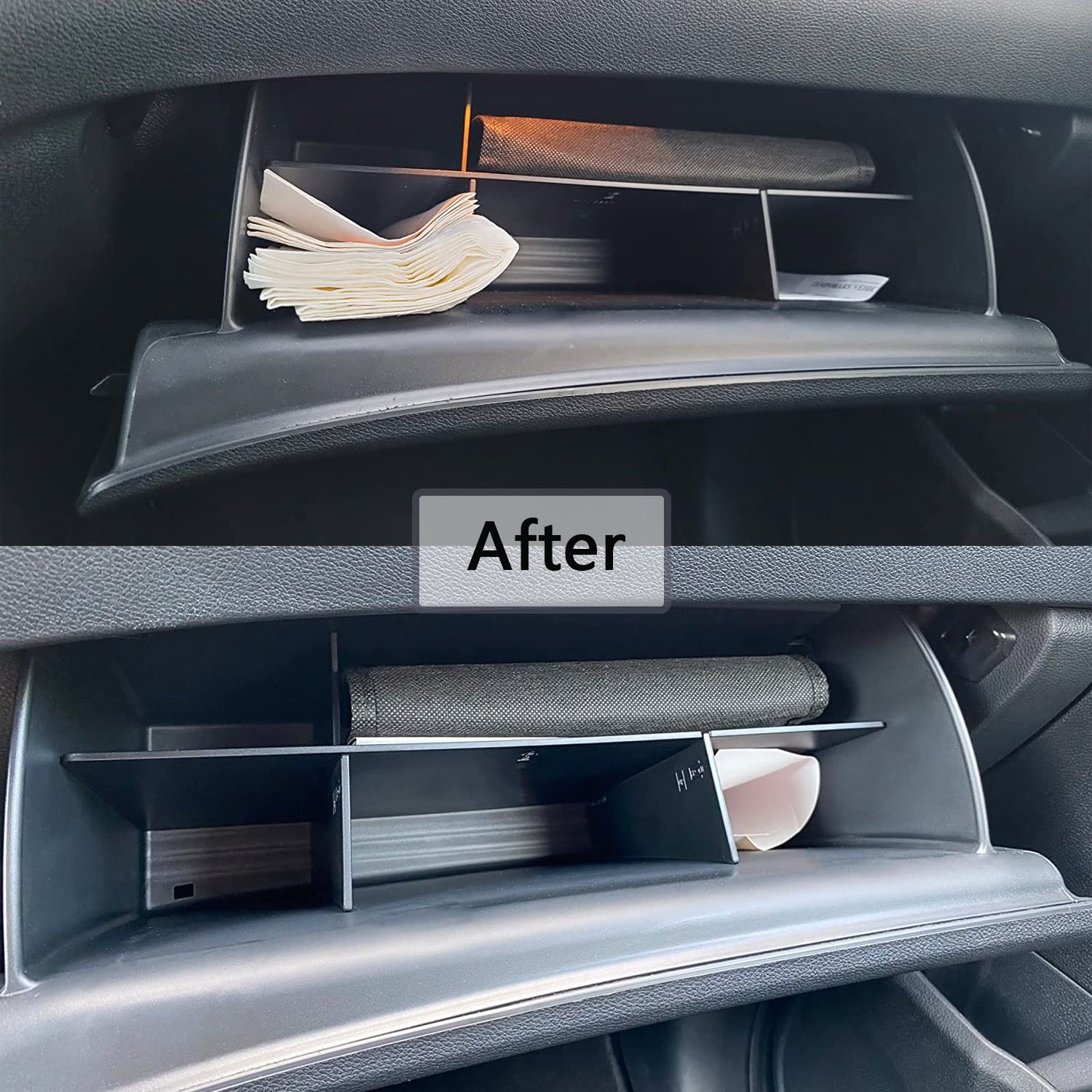EDBETOS Glove Box Organizer Dividers for Honda Pilot 2016-2022, Ridgeline 2017-2023 & Passport 2019-2023 | Double Compartment Storage Accessories | Perfect for Road Trips & Daily Commute