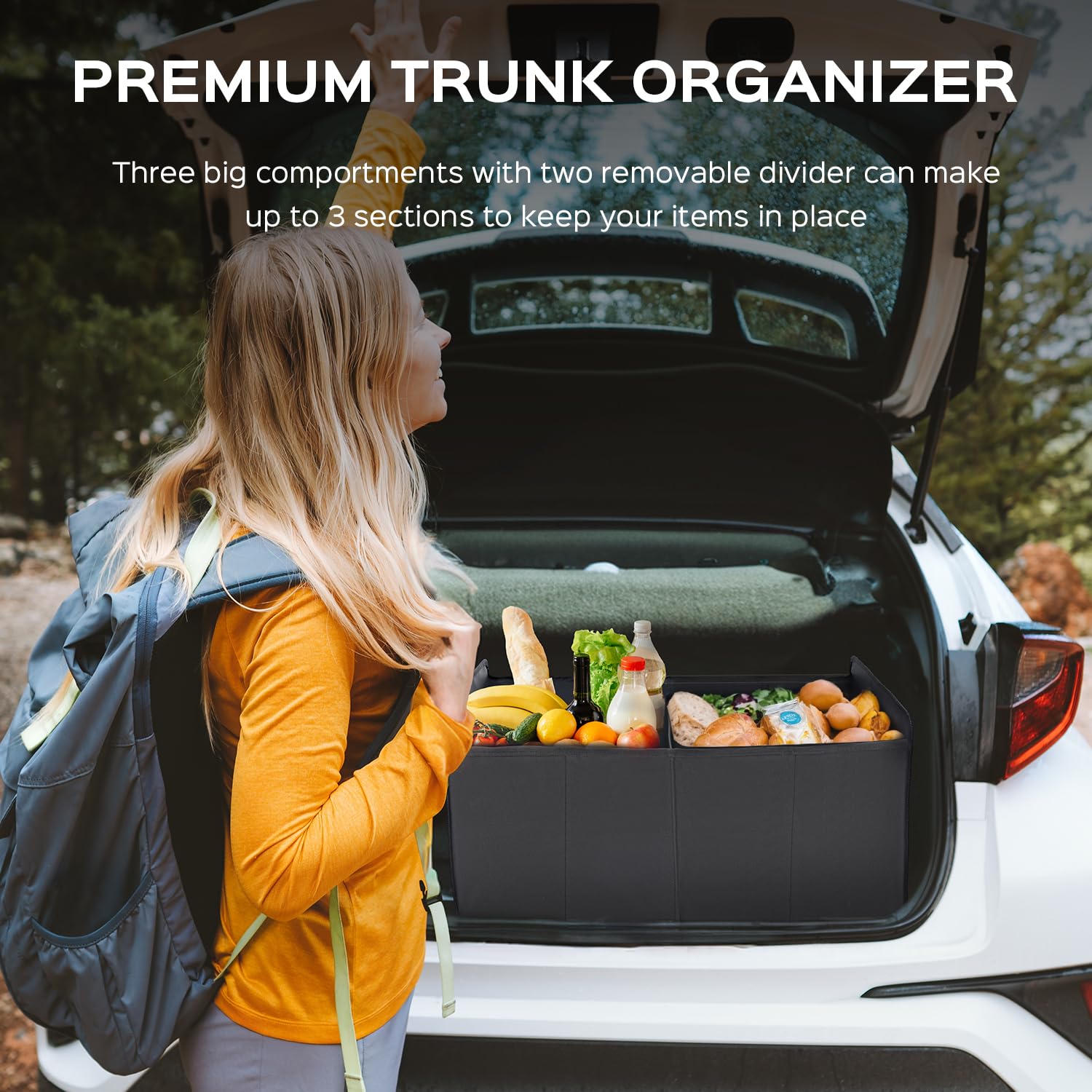 Foldable Waterproof Car Trunk Organizer - Collapsible Storage for SUV, Truck & Van | Durable Auto Organizer for Travel, Groceries & Road Trips