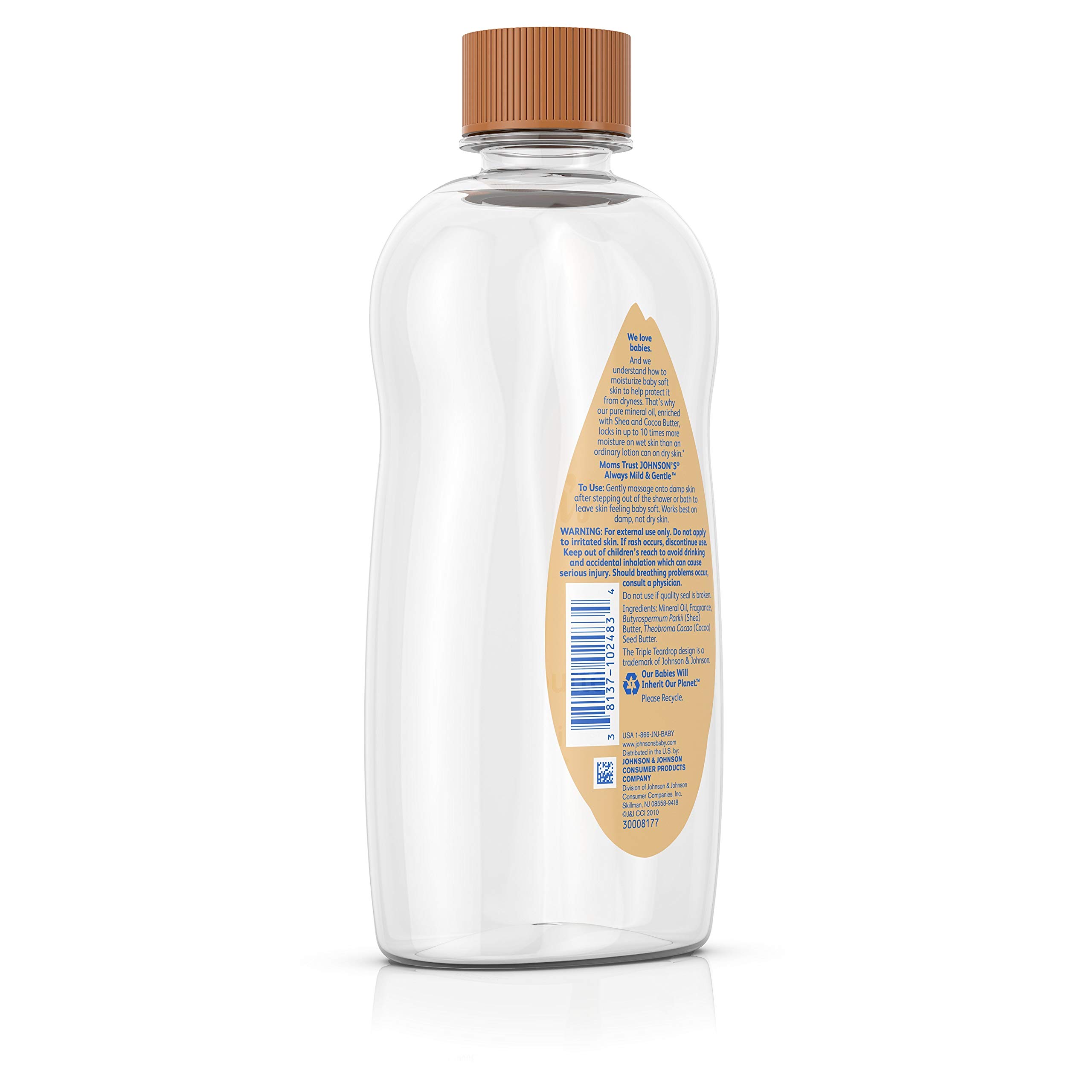 Johnson's Baby Oil with Shea & Cocoa - 14oz for Baby Massage & Skin Care