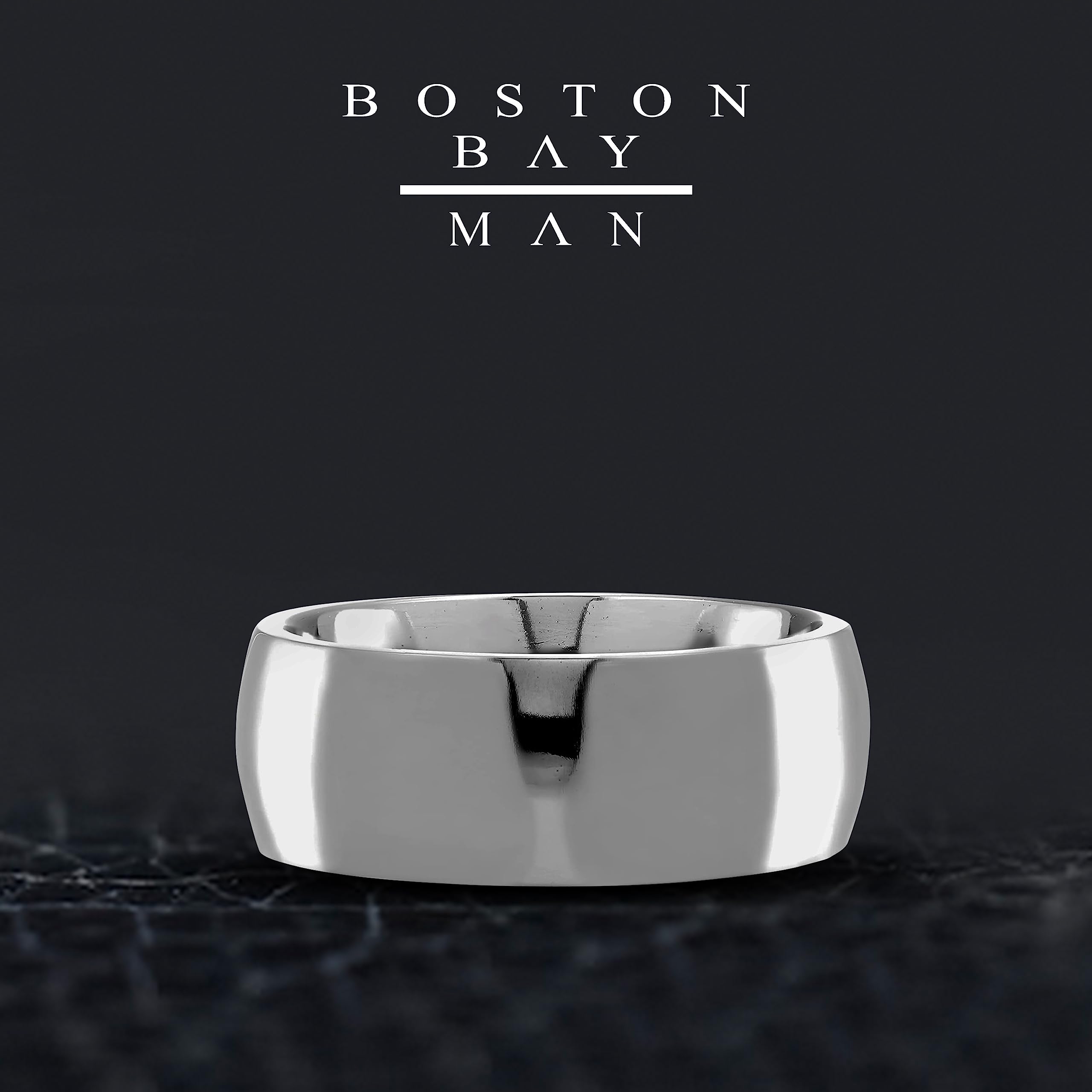 Boston Bay Diamonds Tantalum Comfort Fit Men's Wedding Band & Fashion Ring - 7mm & 8mm Width Options - Durable & Hypoallergenic - Perfect for Weddings, Anniversaries & Everyday Wear