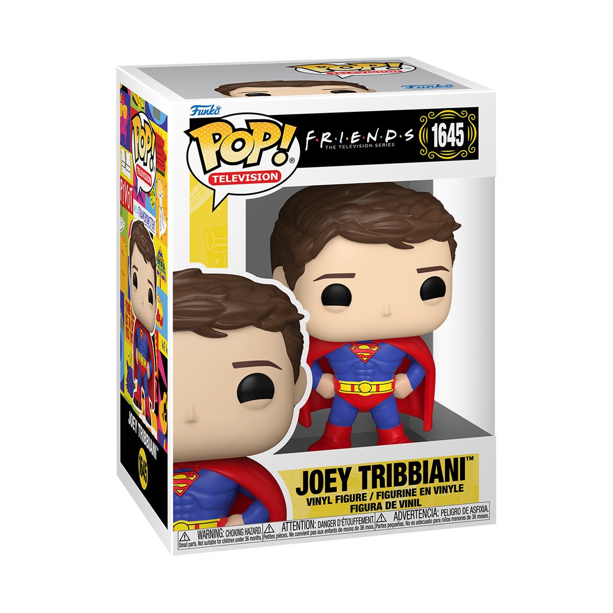 Friends Joey Tribbiani Superman Funko Pop! Vinyl Figure #1645 - Collectible TV Show Merchandise for Fans & Gift for Sitcom Lovers - Perfect for Display, Gifting & Pop Culture Collections