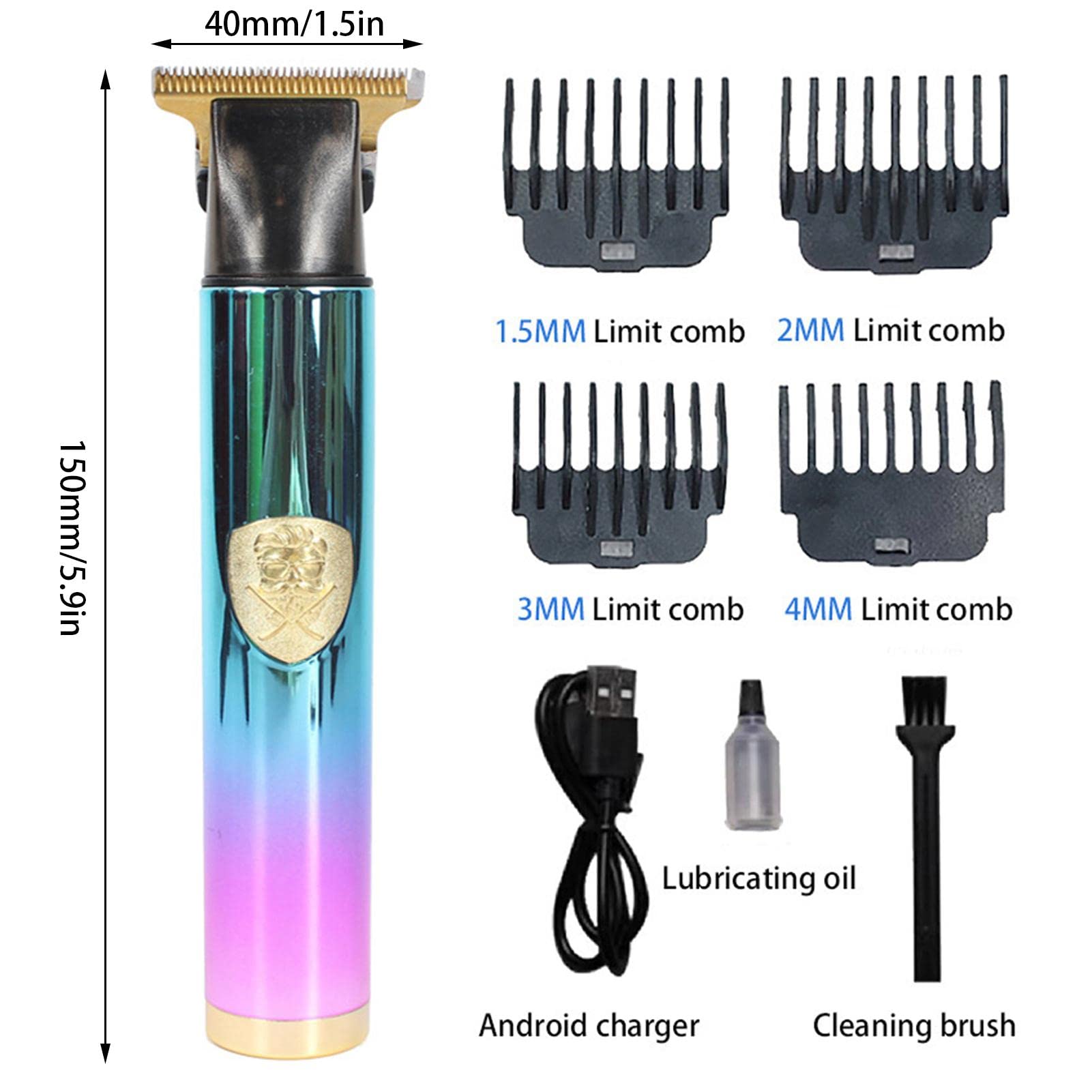 Professional Cordless Hair Trimmer for Men - 8-Piece Grooming Kit with T9 Hair Clipper & T-Blade Design | Rechargeable Beard Trimmer for Mustache, Nose Hair & Body Grooming | Perfect for Home Use, Travel & Salon-Quality Styling