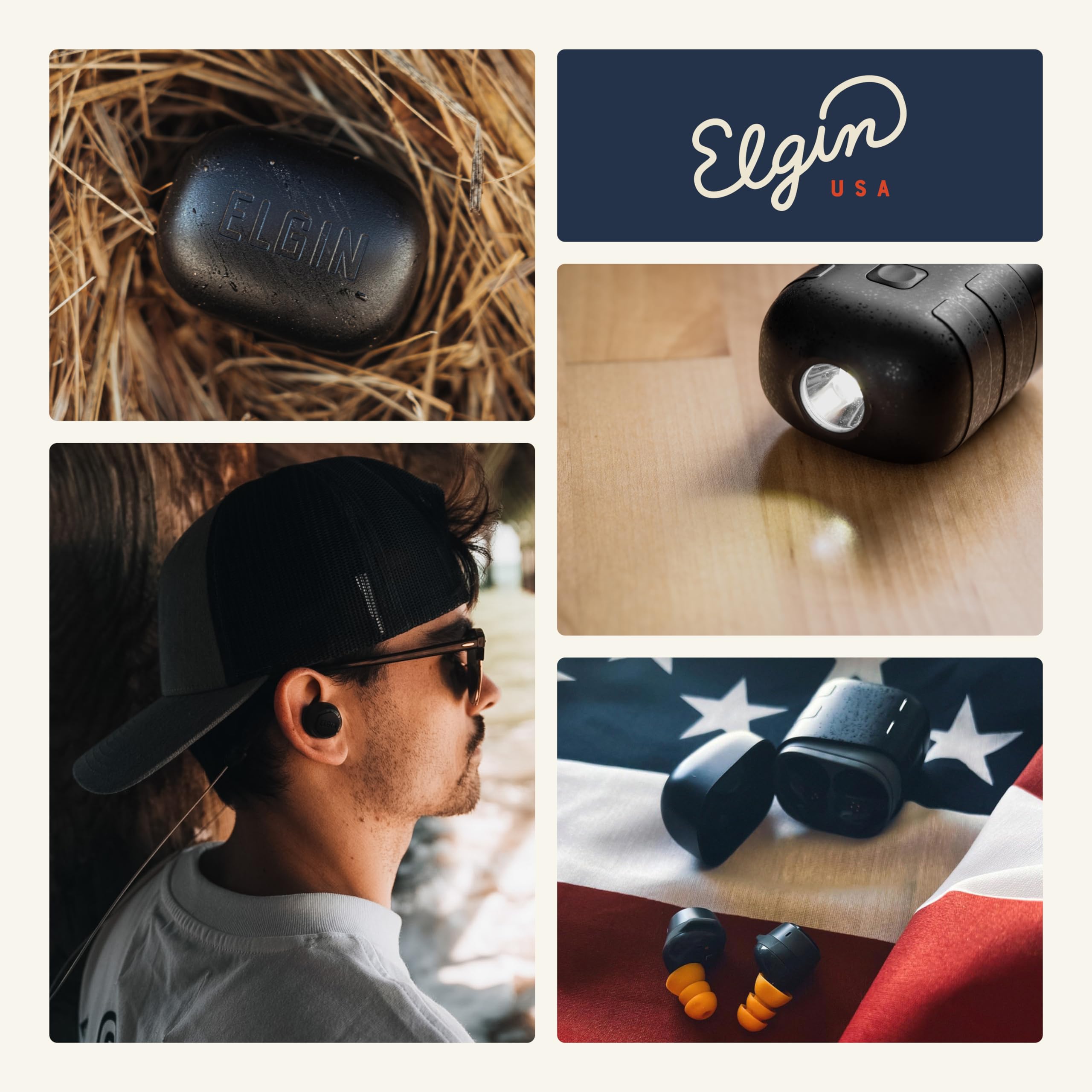 Elgin Rebel True Wireless Earbuds - 25dB Noise Cancelling Bluetooth Headphones with Mic | 12+ Hour Battery | IP65 Water Resistant | OSHA Compliant Hearing Protection for Construction & Industrial Work | Perfect for Loud Work Environments, Gym & Commuting