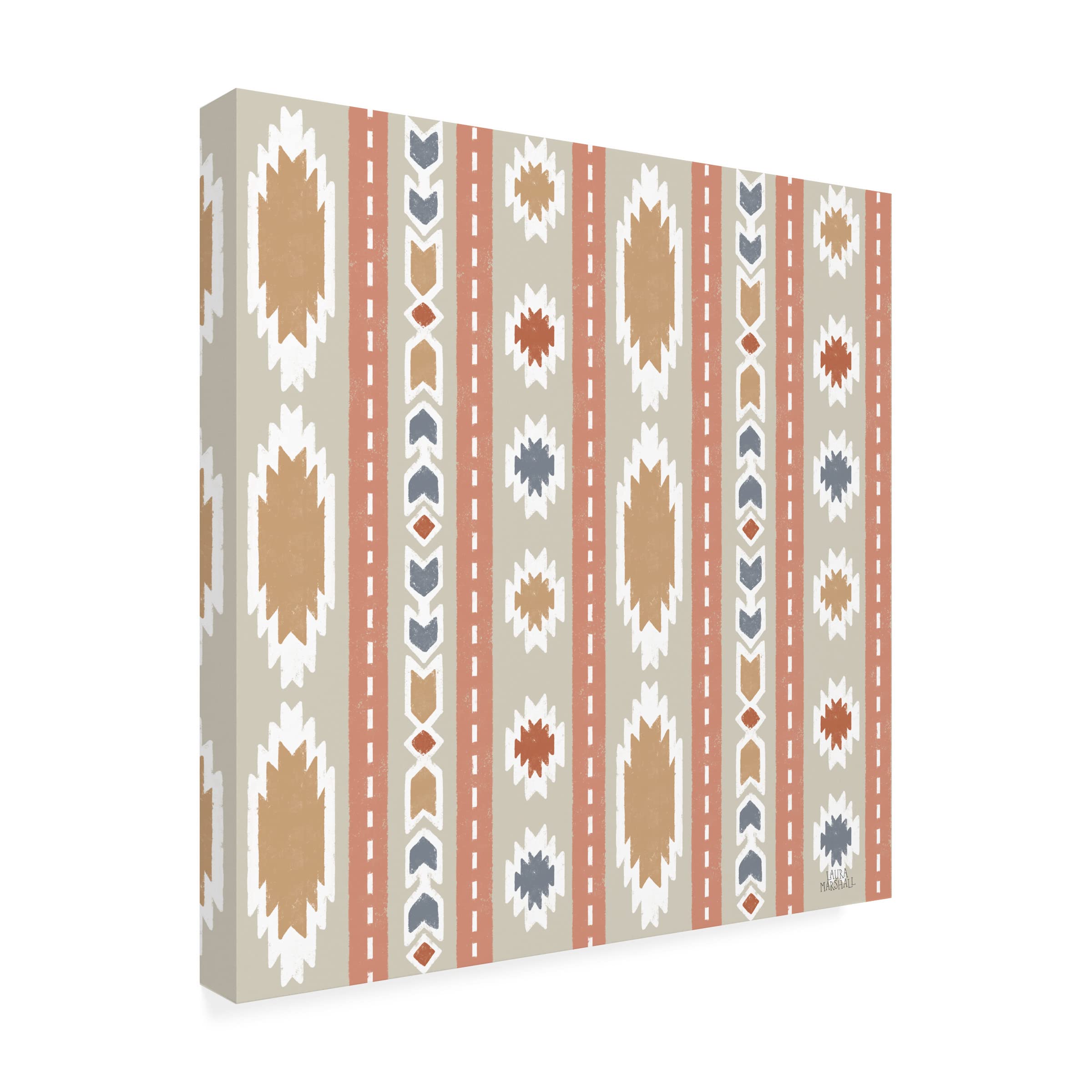 Laura Marshall 'Gone Glamping Pattern IIA' Canvas Wall Art - Nature Inspired Camping Decor for Living Room, Bedroom & Cabin