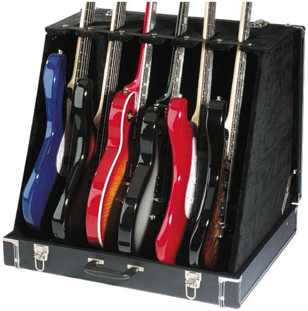 Stagg GDC-6 Universal Guitar Stand - Holds 6 Electric or 3 Acoustic Guitars - Heavy Duty & Space Saving Design for Home, Studio & Stage Performances