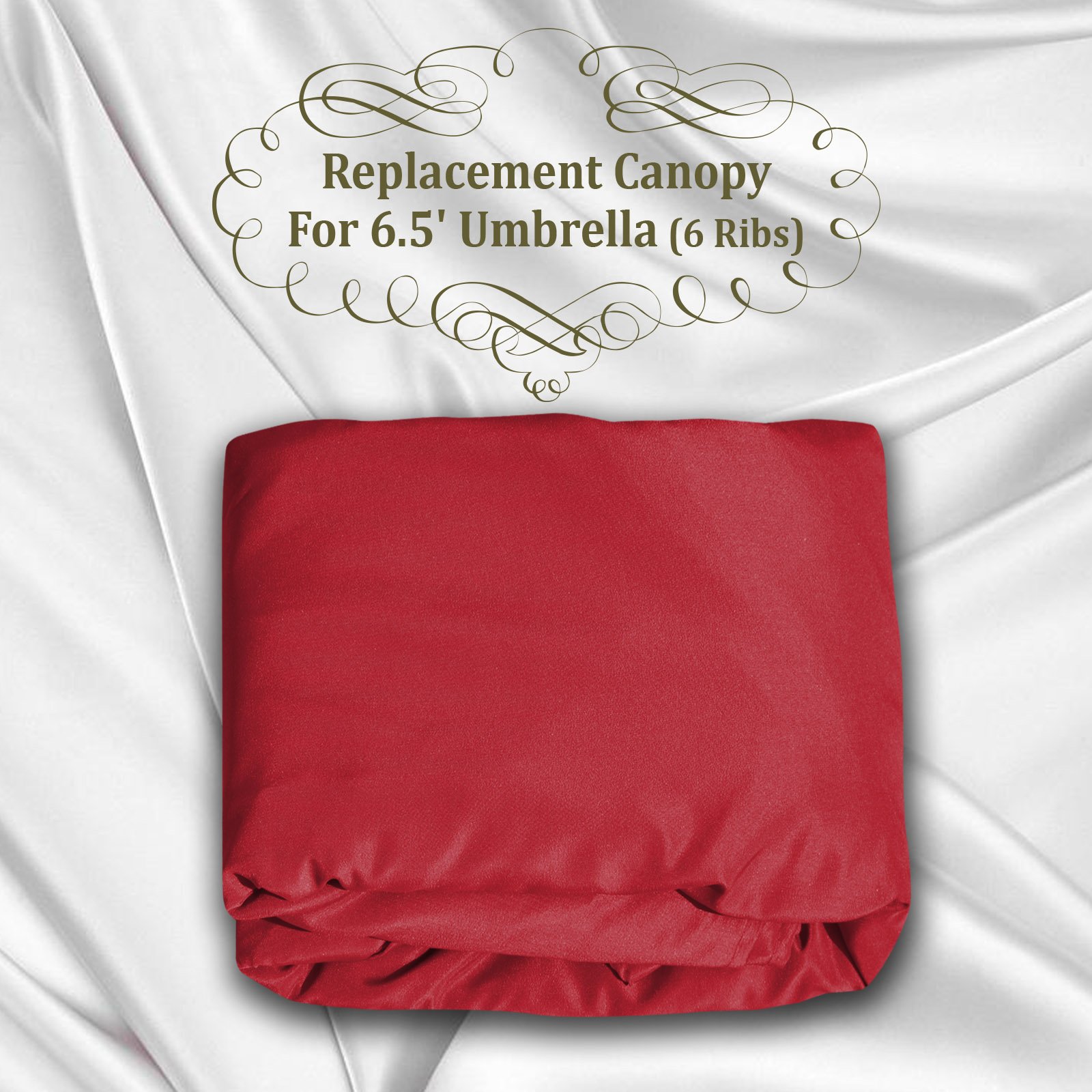 BenefitUSA 6.5ft Umbrella Canopy Cover - 6 Ribs Replacement for Patio & Outdoor Use