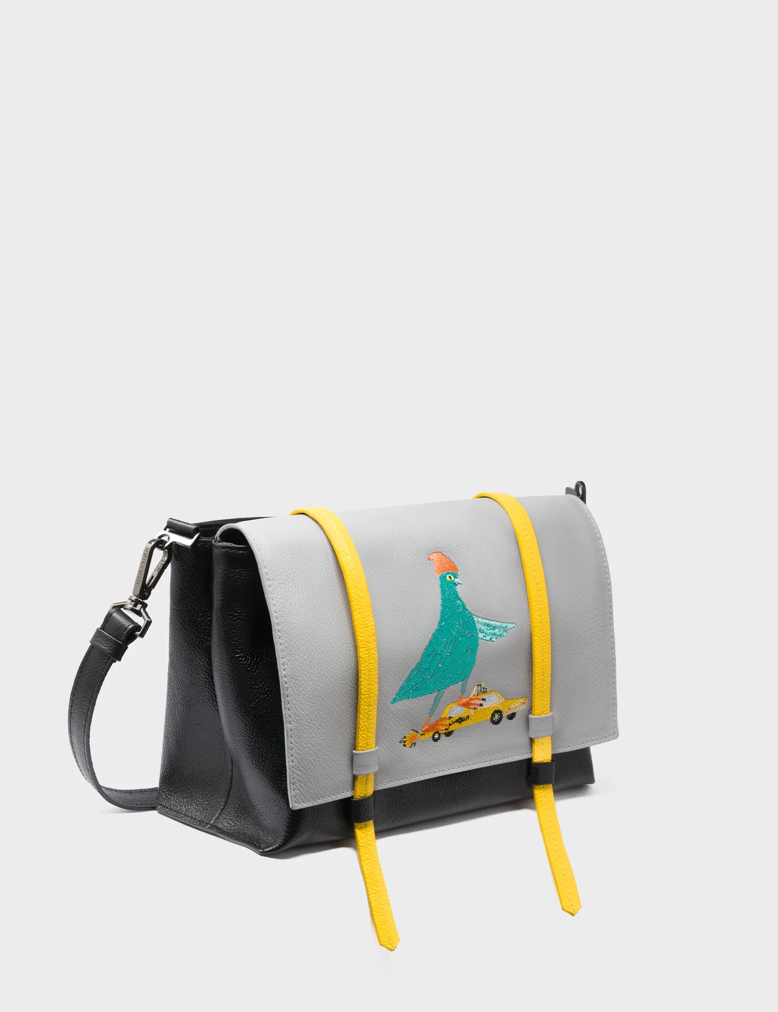 Victor Black Reversible Small Messenger Bag for Men & Women - Pigeonista Design - Perfect for Work, Travel & Everyday Use