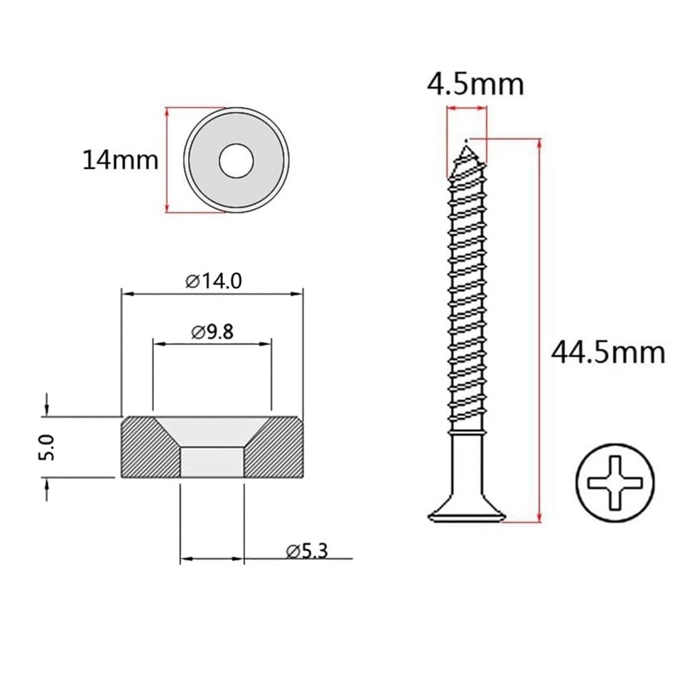4-Piece Guitar Bass Neck Mounting Screws Set with Nuts & Ferrules - Perfect for Guitar & Bass Neck Joint Repairs & Installations