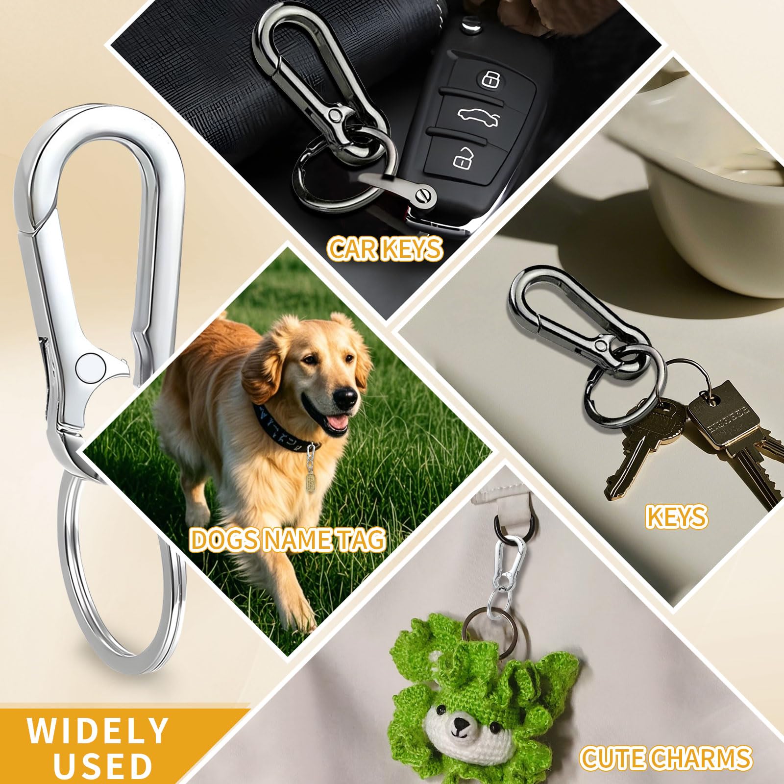 4 Pack Metal Keychain Rings - Durable Key Organizer for Men & Women - Home, Office, Travel