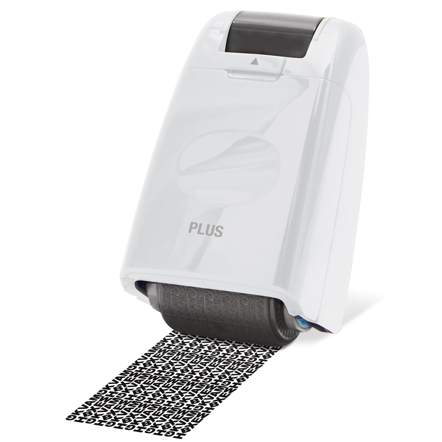 PLUS Japan White Guard-Your-ID Camouflage Roller Stamp - 1 Piece Pack (1x1 Stamp) for Secure Document Shredding & Identity Protection at Home/Office