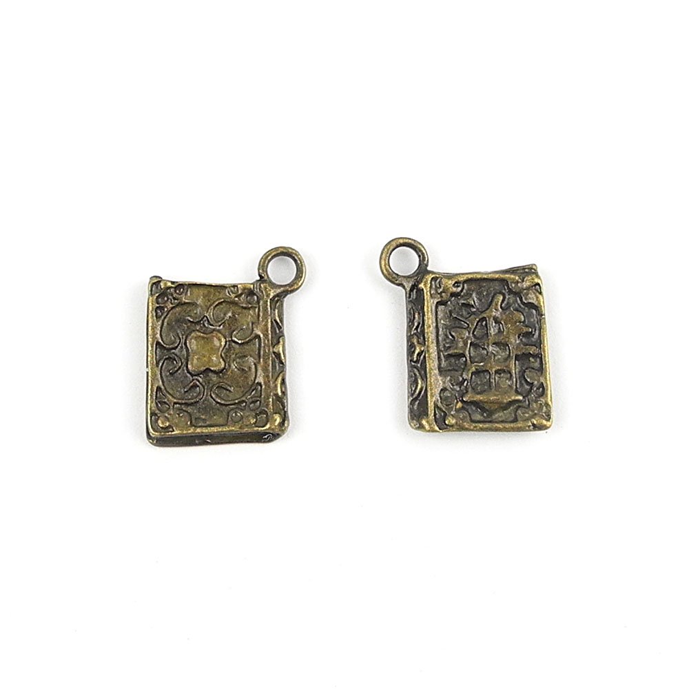 Vintage Antique Book Charms for Jewelry Making - DIY Craft Pendants & Wholesale Supplies (A1978) - Perfect for Necklaces, Bracelets, and Scrapbooking Projects