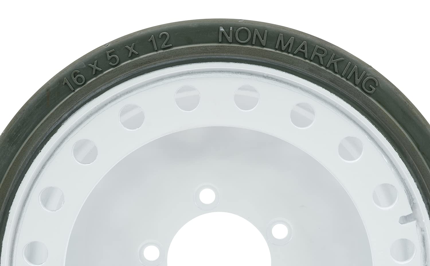 Mytee Products (2 Pack) 16x5x12 SkyJack Scissor Lift Tires with Brake - Compatible with Models SJIII3220, SJIII3226, SJIII4620, SJIII4626, SJIII4632 - Non-Marking Wheel Assembly for Warehouse & Construction Equipment Maintenance