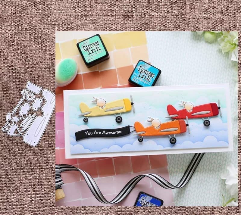 Metal Stencil Cutting Dies for Scrapbooking & Card Making - Airplane Design, Embossing, DIY Crafts - Perfect for Birthday, Wedding, Anniversary Decorations | Use for Greeting Cards, Albums, Home Decor