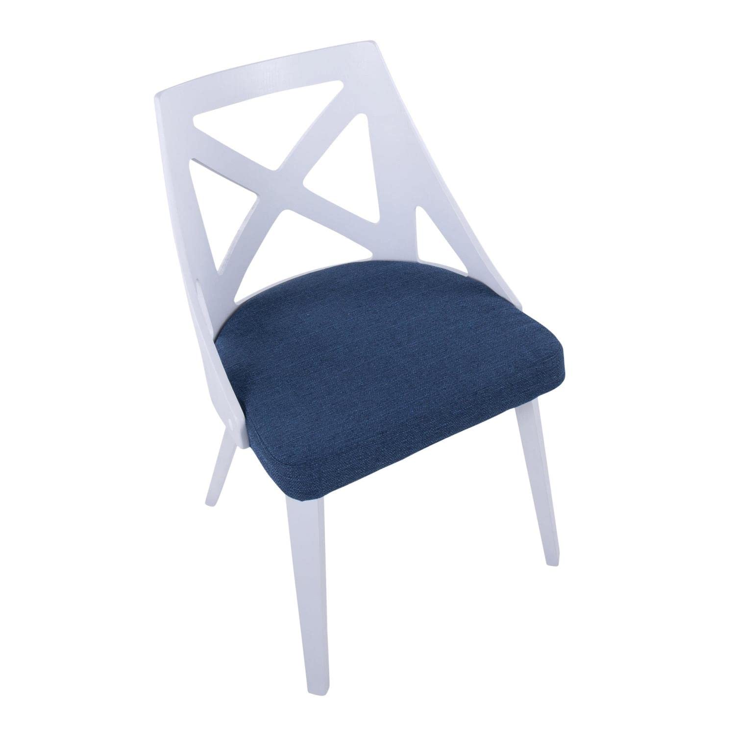 LumiSource Charlotte Upholstered Dining Chairs Set of 2 - Farmhouse Style Kitchen Chairs for Dining Table - Perfect for Home, Restaurant, and Office Use