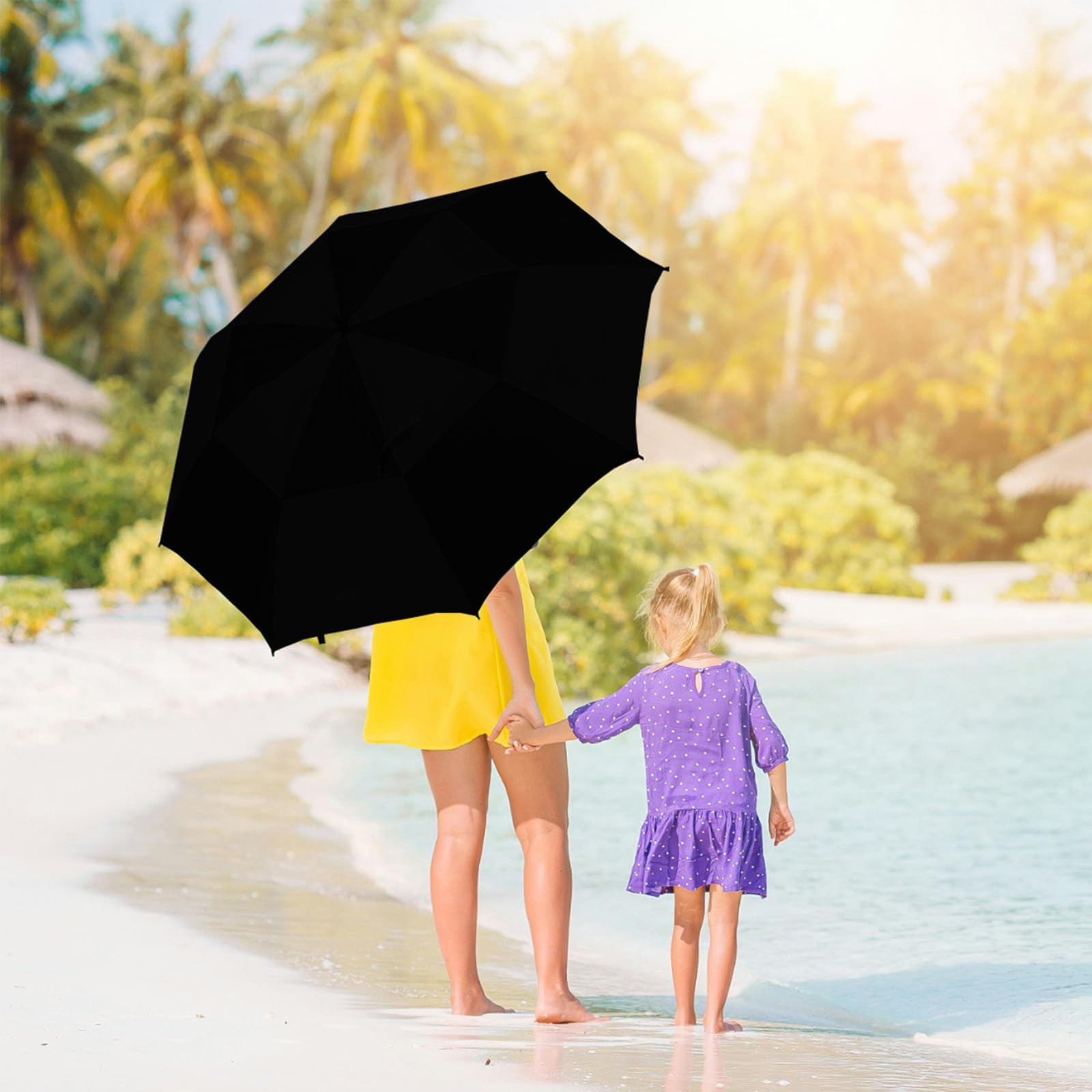 3-in-1 UV Blocking Umbrella with Cooling Fan & Mist Spray - Portable Folding Sun & Rain Umbrella with Battery - Perfect for Outdoor Activities, Beach, Hiking and Travel