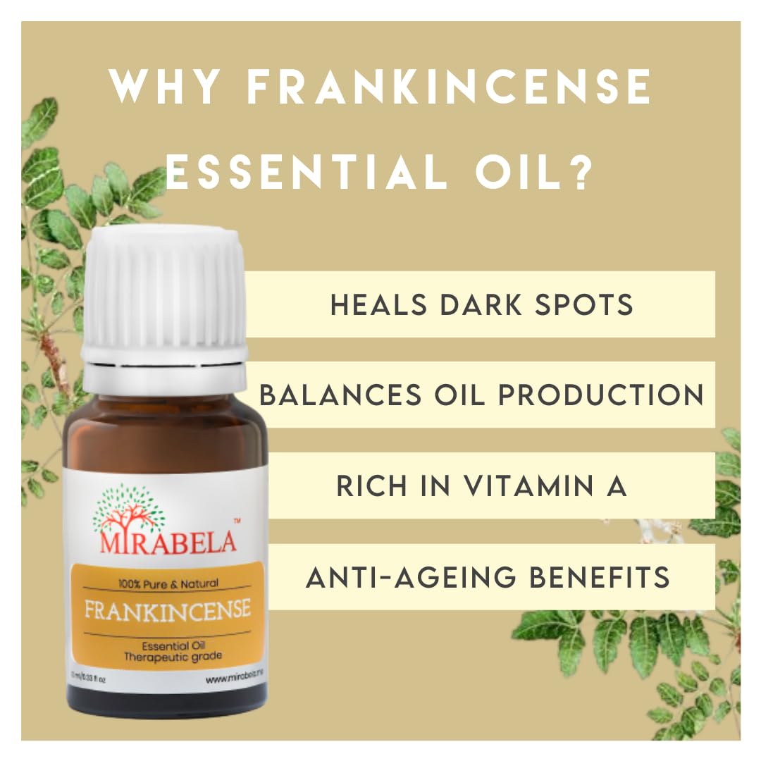 Premium Frankincense Essential Oil (Loban Oil) - 100% Pure, Natural, Undiluted for Skin Care, Aromatherapy & Meditation | Reduces Wrinkles & Fine Lines | Chakra Healing & Relaxation | 10ml Bottle | Perfect for Facial Treatments, Massage & Spiritual Practices