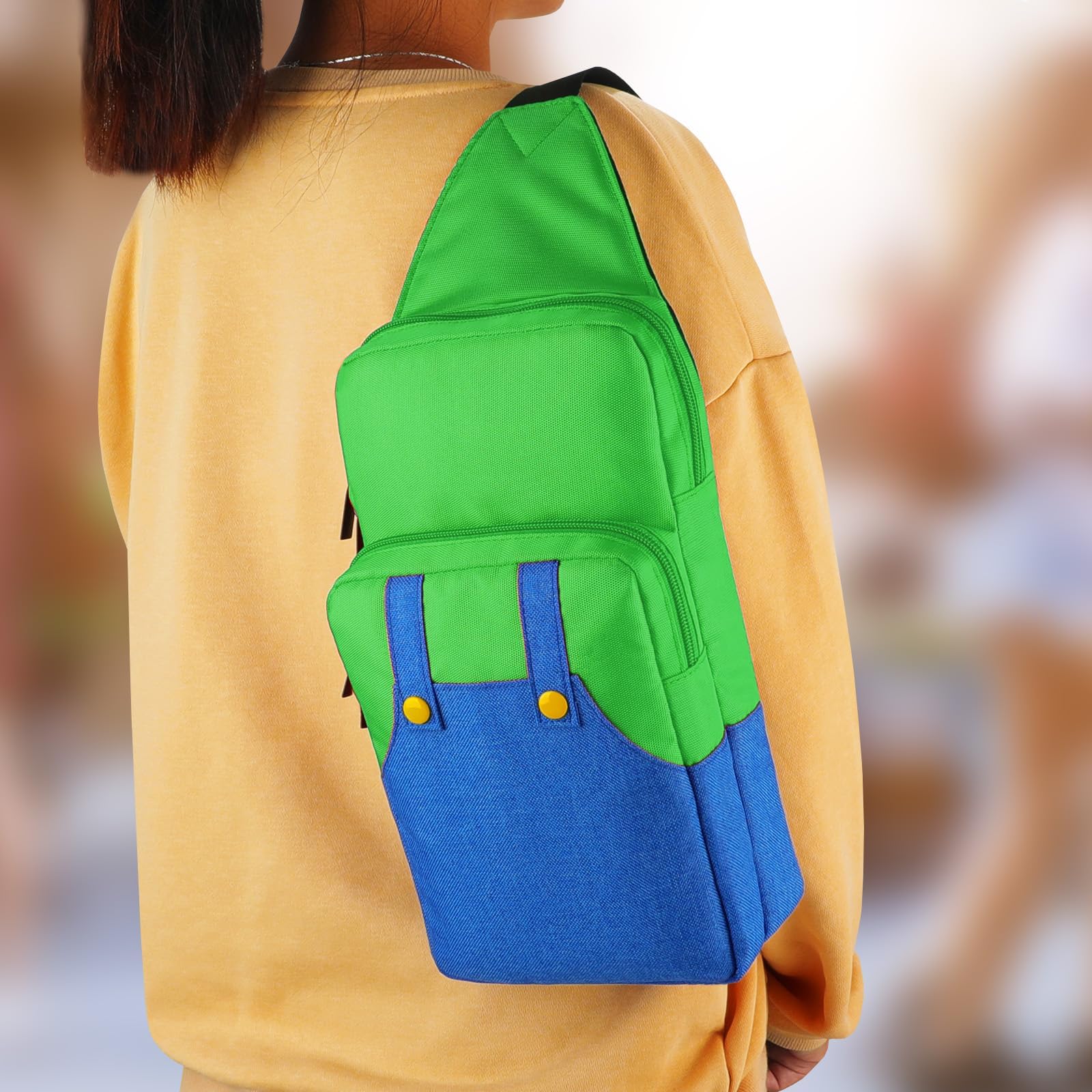 Nintendo Switch/Lite/OLED Travel Bag - Portable Sling Crossbody Shoulder Backpack for NS Console, Charging Dock, Joy-Cons & Accessories (Green & Blue) | Perfect for Gaming on the Go, Travel & Daily Commute