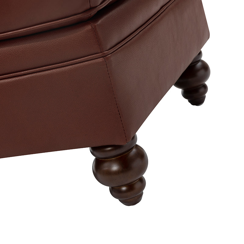 Basilio Modern Genuine Leather Storage Ottoman Bench - Living Room Footrest, Coffee Table & Extra Seating - Perfect for Home, Office & Bedroom