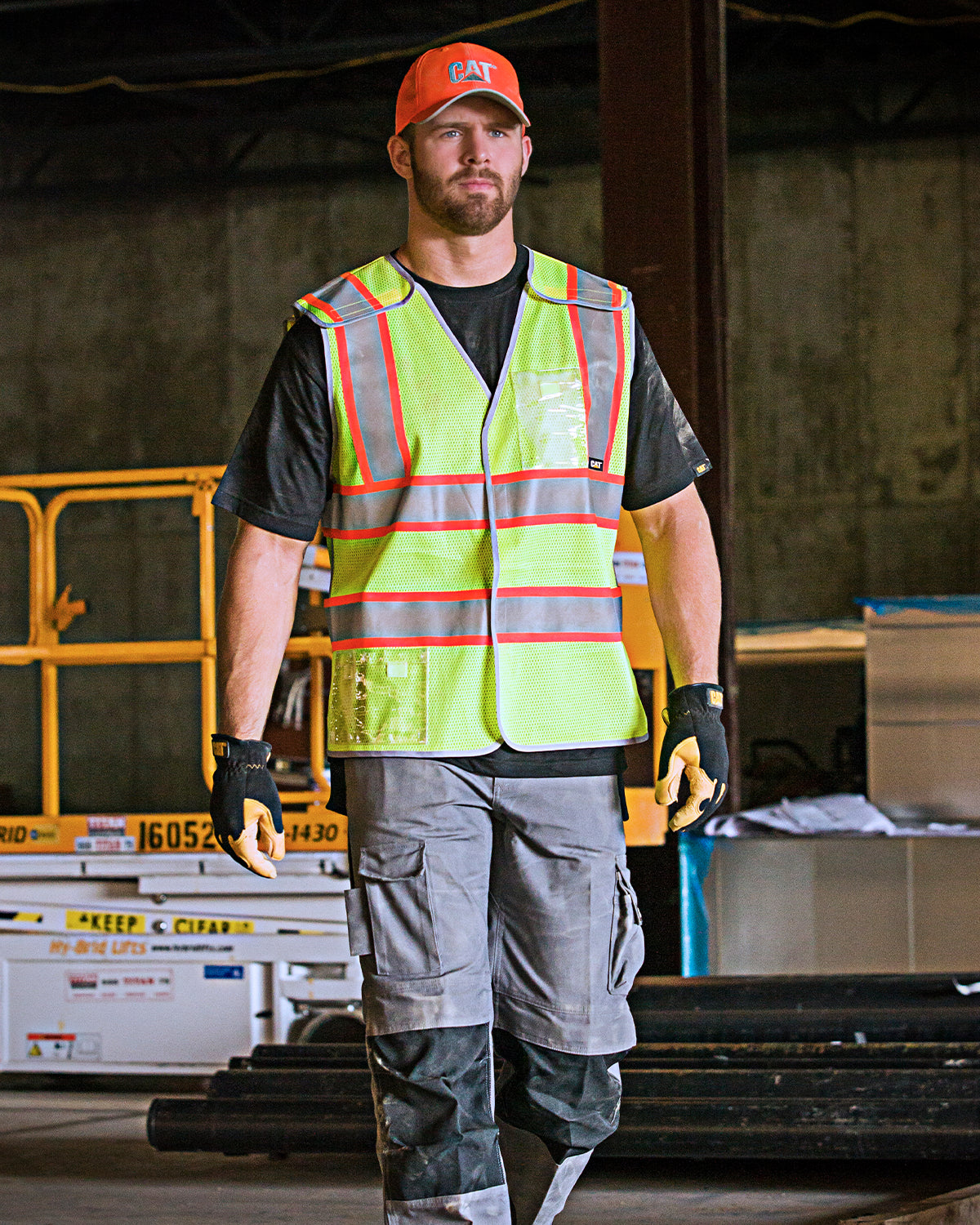 High Visibility 5-Point Breakaway Safety Vest for Men - ANSI Certified Reflective Work Vest for Construction, Road Work & Emergency Responders