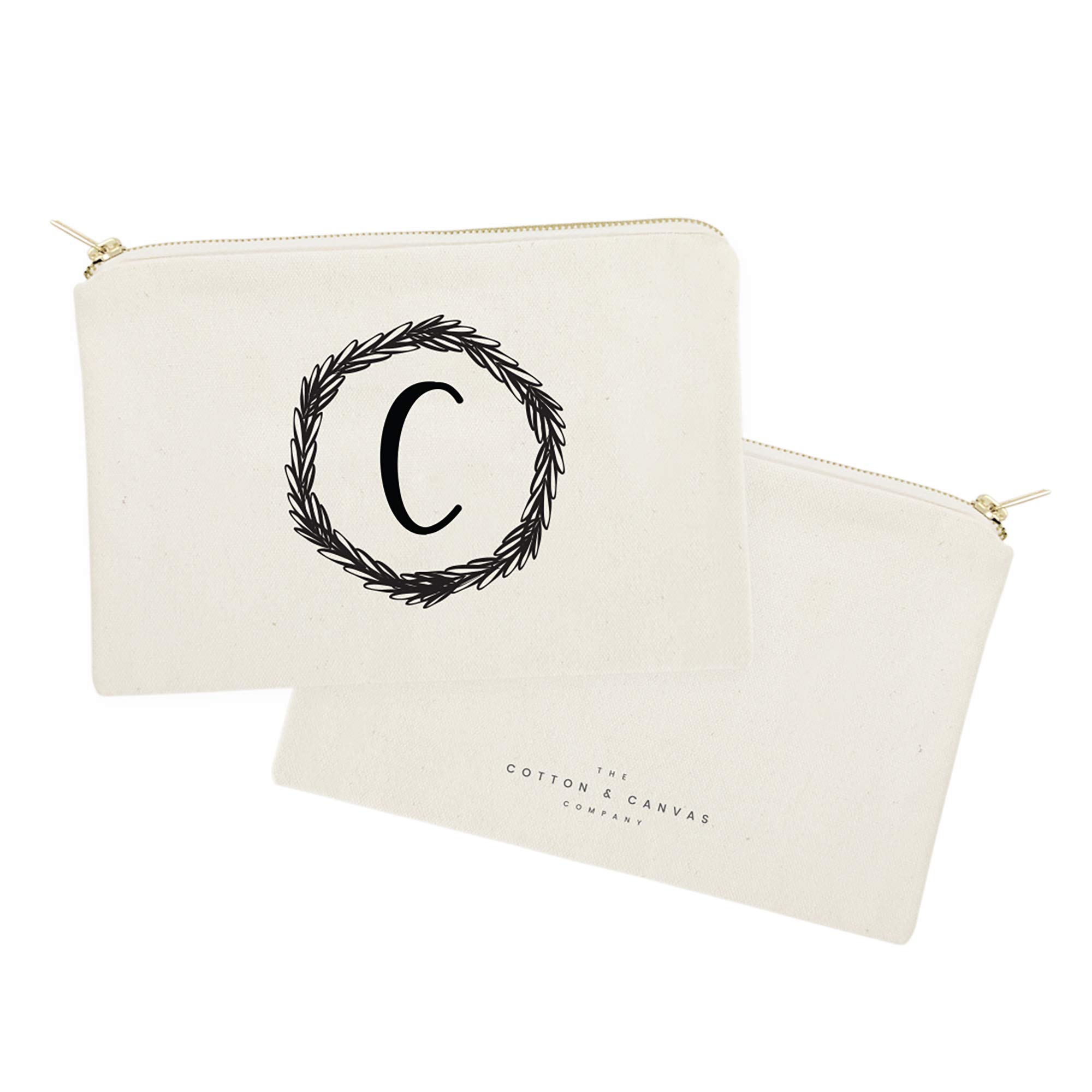 Personalized Monogram Initial Cosmetic Bag - Cotton & Canvas Travel Makeup Pouch for Women | Perfect for Travel, Gym & Everyday Use