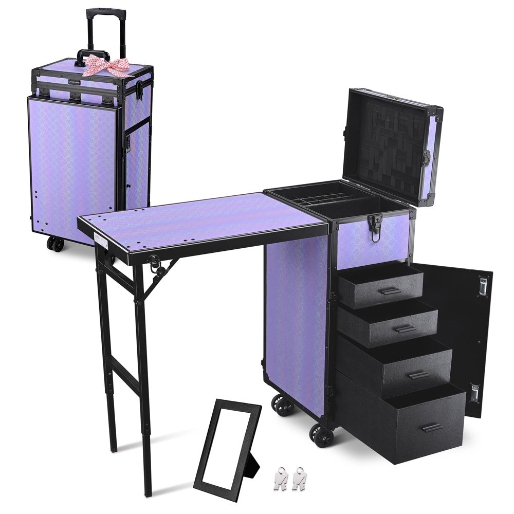 TheLAShop Professional Rolling Makeup Station with Drawers - Mobile Beauty Workstation for Salon, Home & Nail Artists - Perfect for Makeup Artists, Hairstylists & Nail Technicians