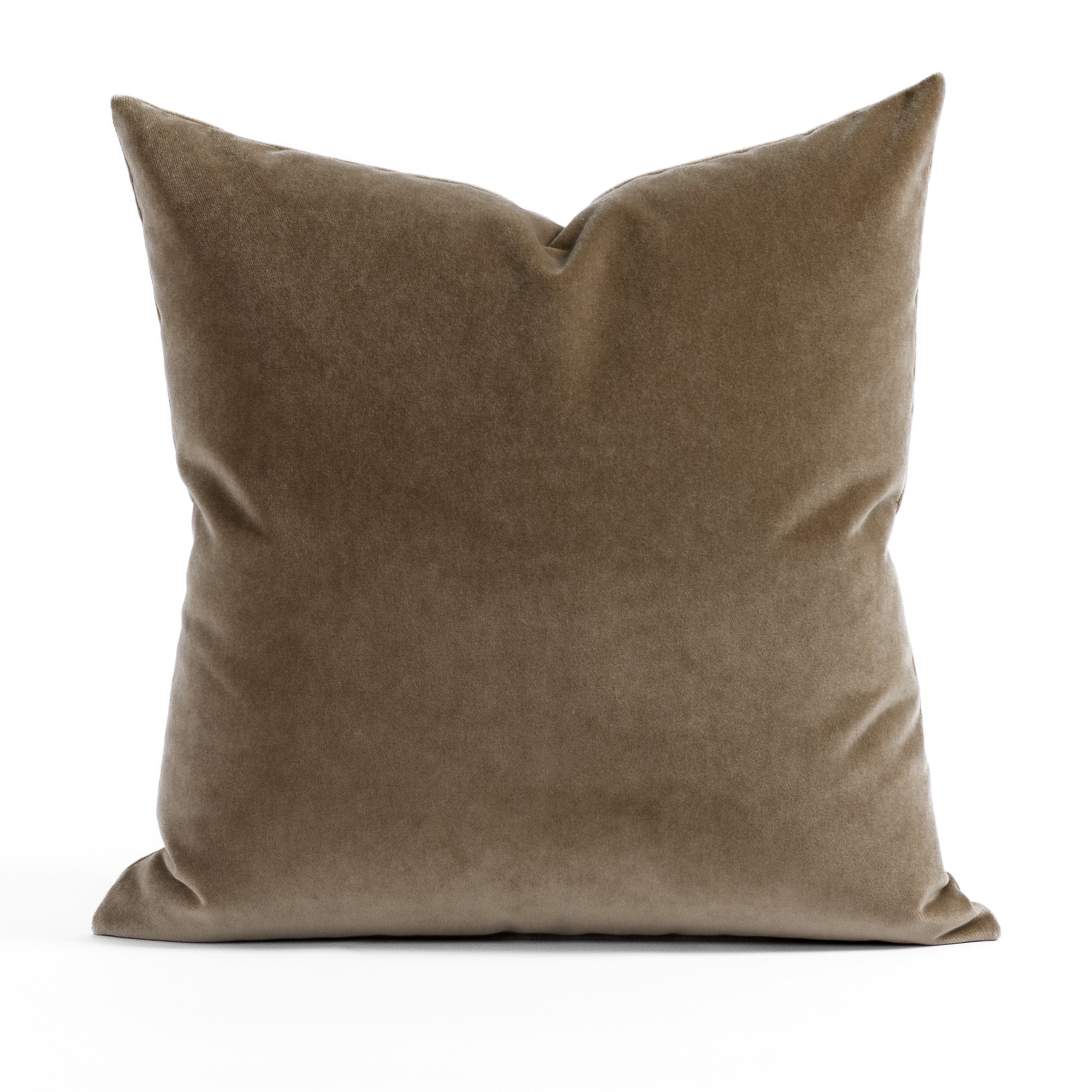 Valentina Velvet 20x20 Decorative Throw Pillow Cover - Soft Toffee Brown Cushion for Sofa, Bed & Home Decor