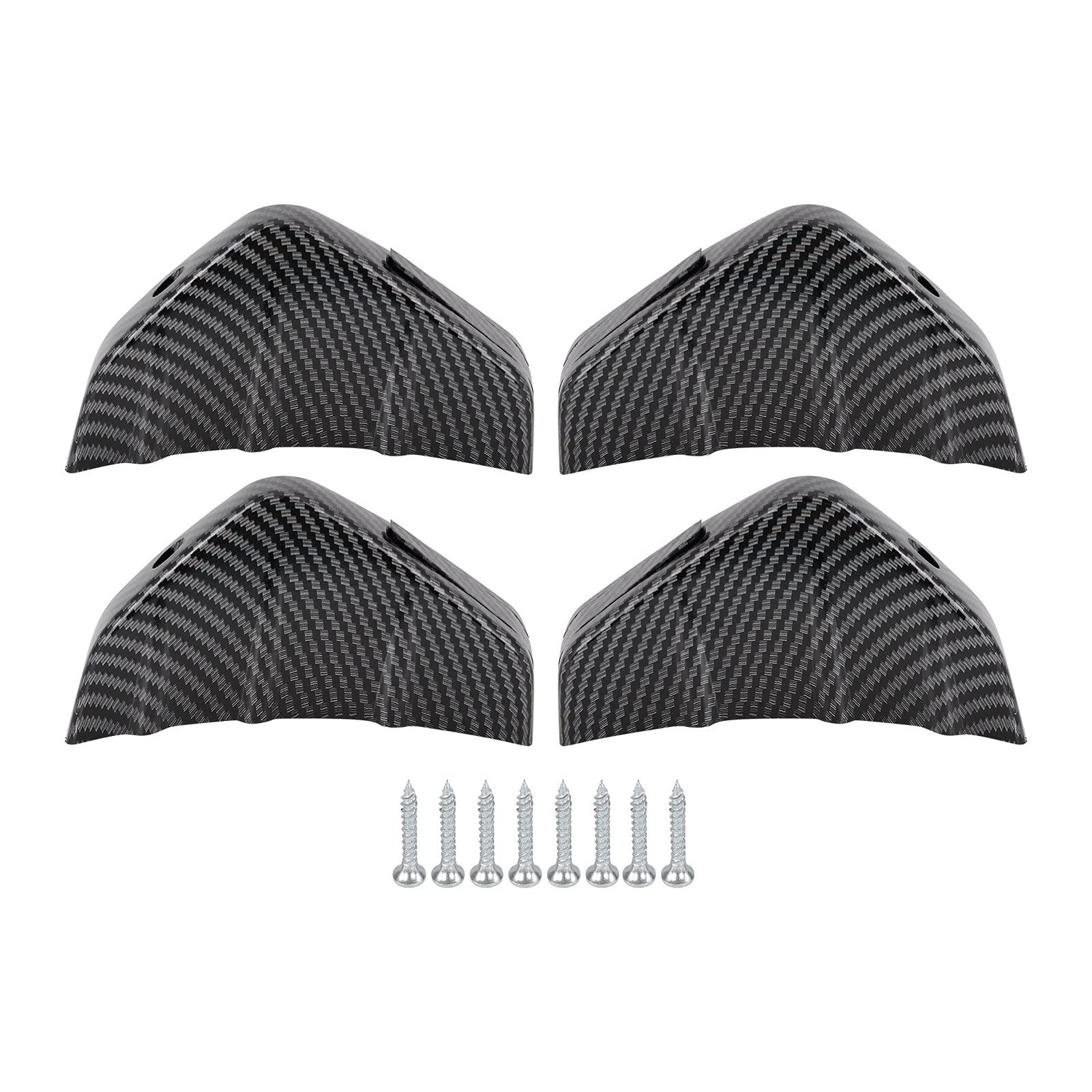 Universal Rear Bumper Spoiler Lip Diffuser - Carbon Fiber Style 4-Piece Set for Car Modification | Anti-Impact Protection | Perfect for Sports Cars, Sedans & Tuner Vehicles (Street Racing & Show Car Use)