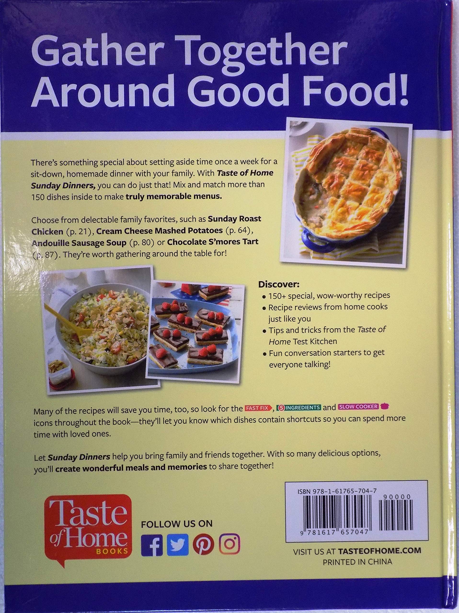Taste of Home Sunday Dinners Cookbook - 152 Family Dinner Recipes for Heartwarming Meals | Perfect for Holiday Gatherings, Weekend Family Dinners & Special Occasions