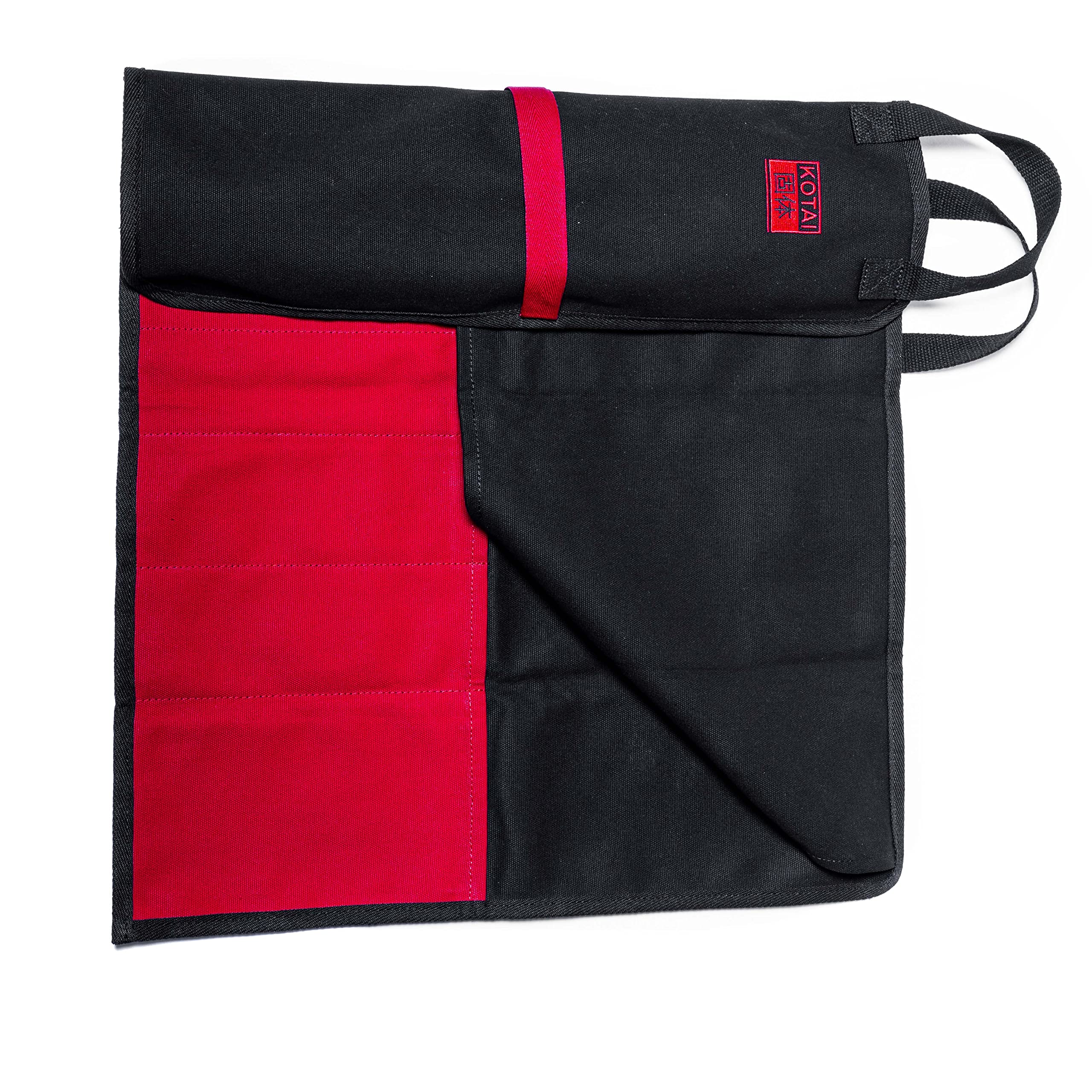 Kotai 100% Cotton Knife Roll-Up Bag for Chefs - 8 x 6 Inch Knife Storage Case with Pockets - Perfect for Kitchen, Camping, BBQ & Culinary School Accessories