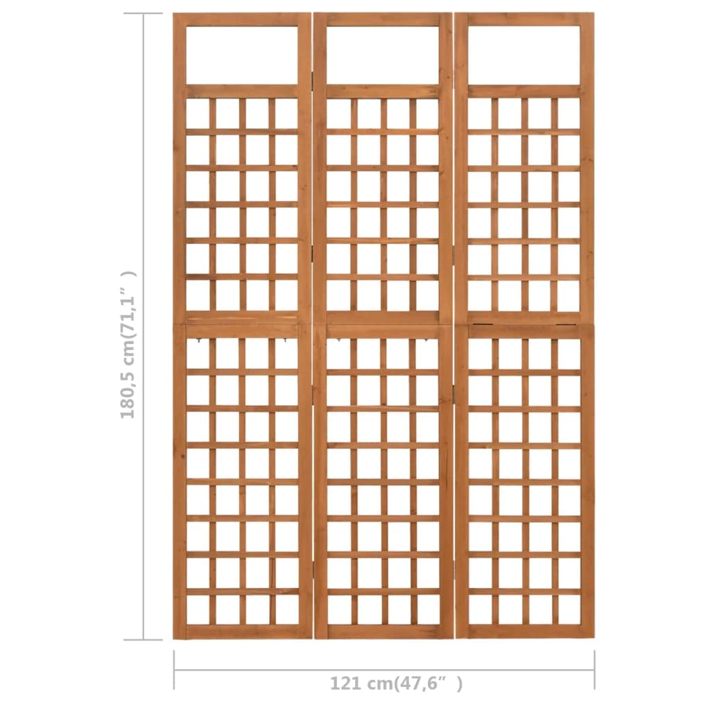 BLUECC 3-Panel Solid Fir Wood Room Divider - 47.6