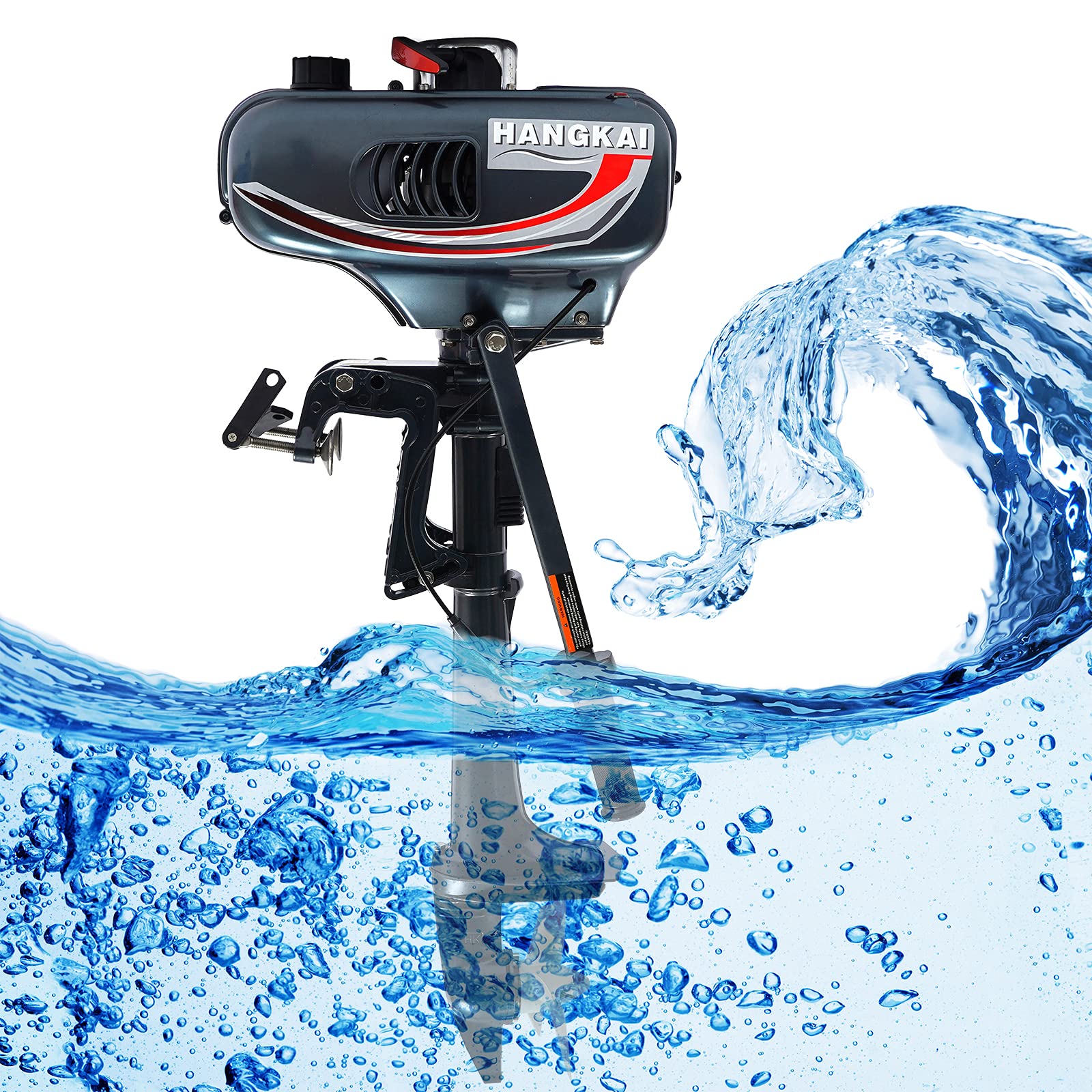 HANGKAI 3.5HP 2-Stroke Outboard Motor for Small Fishing Boats - CDI Water Cooling System & 1.3L Internal Fuel Tank - US Stock - Perfect for Fishing, Boating, and Marine Adventures