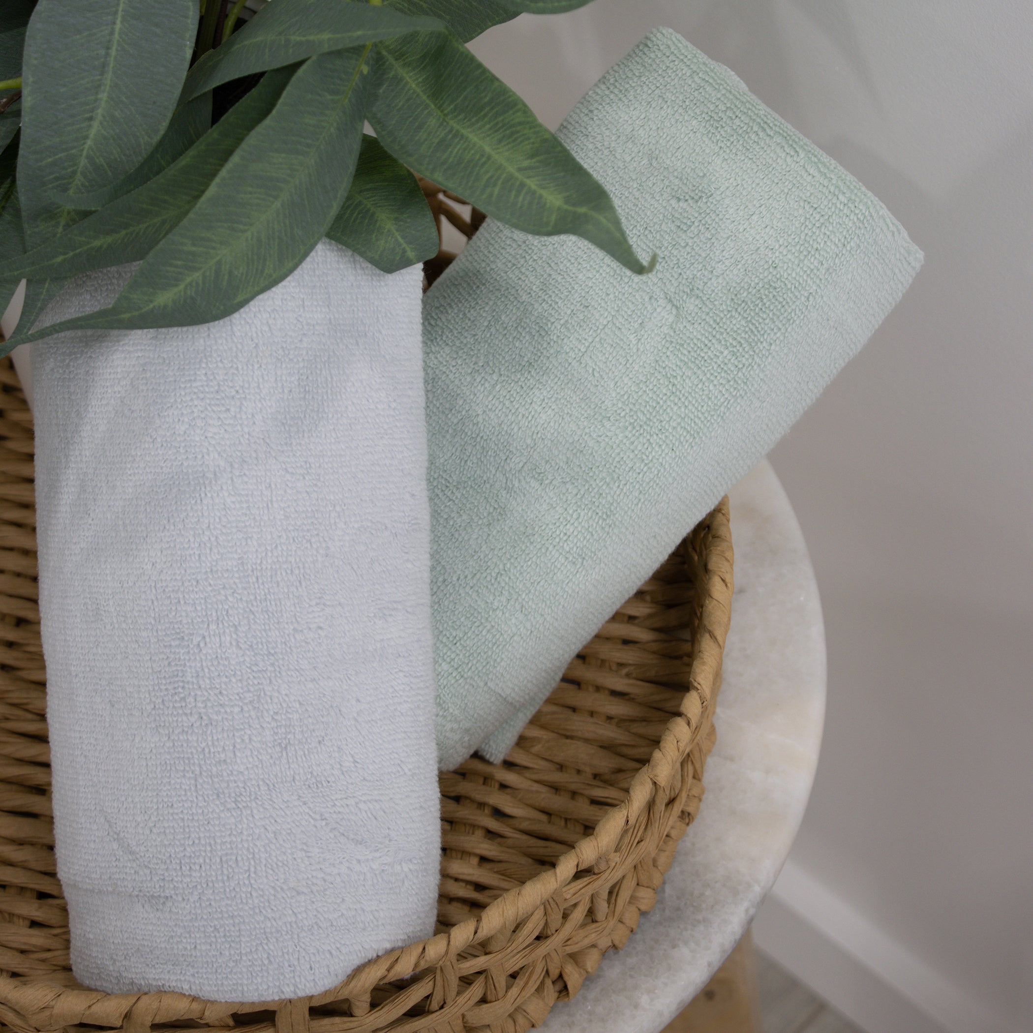 Premium Nordic 2-Pack Bath Towels - Dusty Sky & Dusty Mint Colors | Soft Absorbent Quick-Dry Towels for Spa, Bathroom, Pool & Beach Use