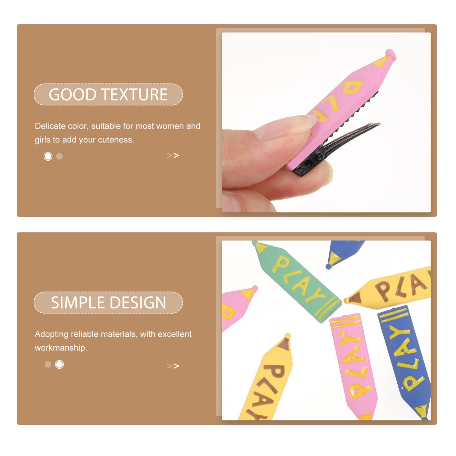 EXCLUZO 8-Piece Hair Clips Set - Cute Pencil Design Teacher Hairpins for Women & Girls - Perfect Back to School Gift & Teacher Appreciation Present - Great for Classroom, Office, and Everyday Hair Accessories