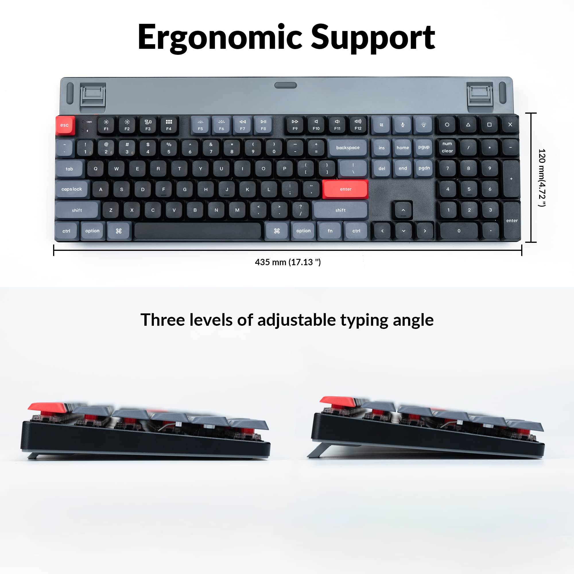 Keychron K5 Pro Ultra-Slim Wireless Mechanical Keyboard - 108 Keys Custom Programmable with Low-Profile Gateron Brown Switch, White LED Backlit PBT Keycaps for Mac Windows Linux | QMK/VIA Support | Perfect for Home Office, Gaming & Programming