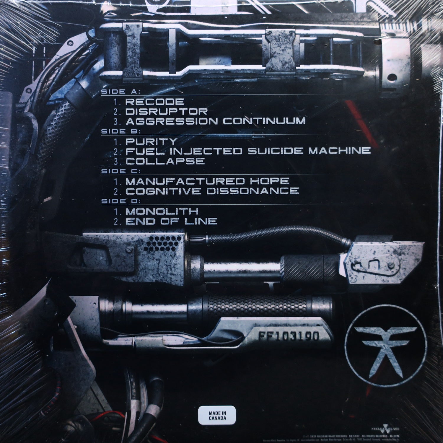 FEAR FACTORY 'Aggression Continuum' Limited Edition Black/Blue/White Vinyl 2LP Record - Heavy Metal Music for Home Collection & Party Playback